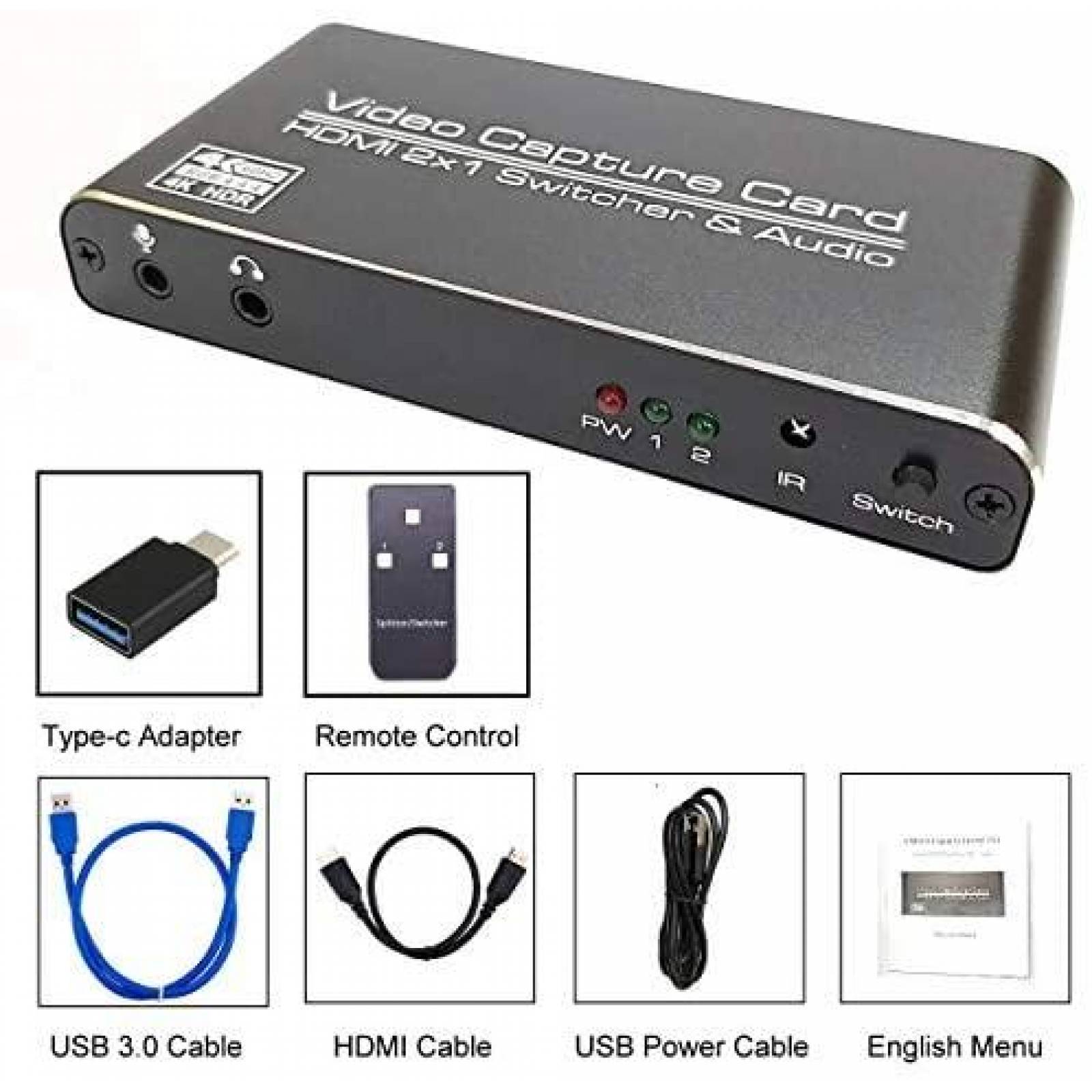 Tarjeta Capturadora de Video YOTOCAP 4K 60fps HDMI -Negro