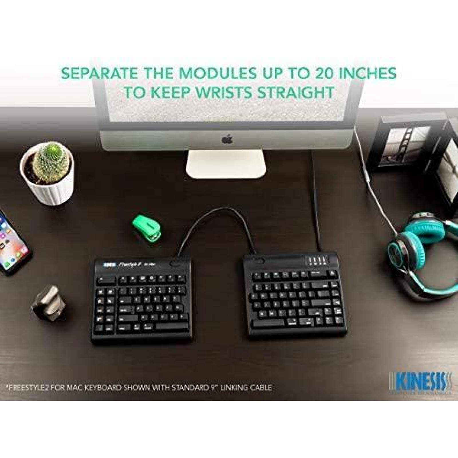 Teclado Kinesis Freestyle2 Split Ergonomico Ajustable -Negro