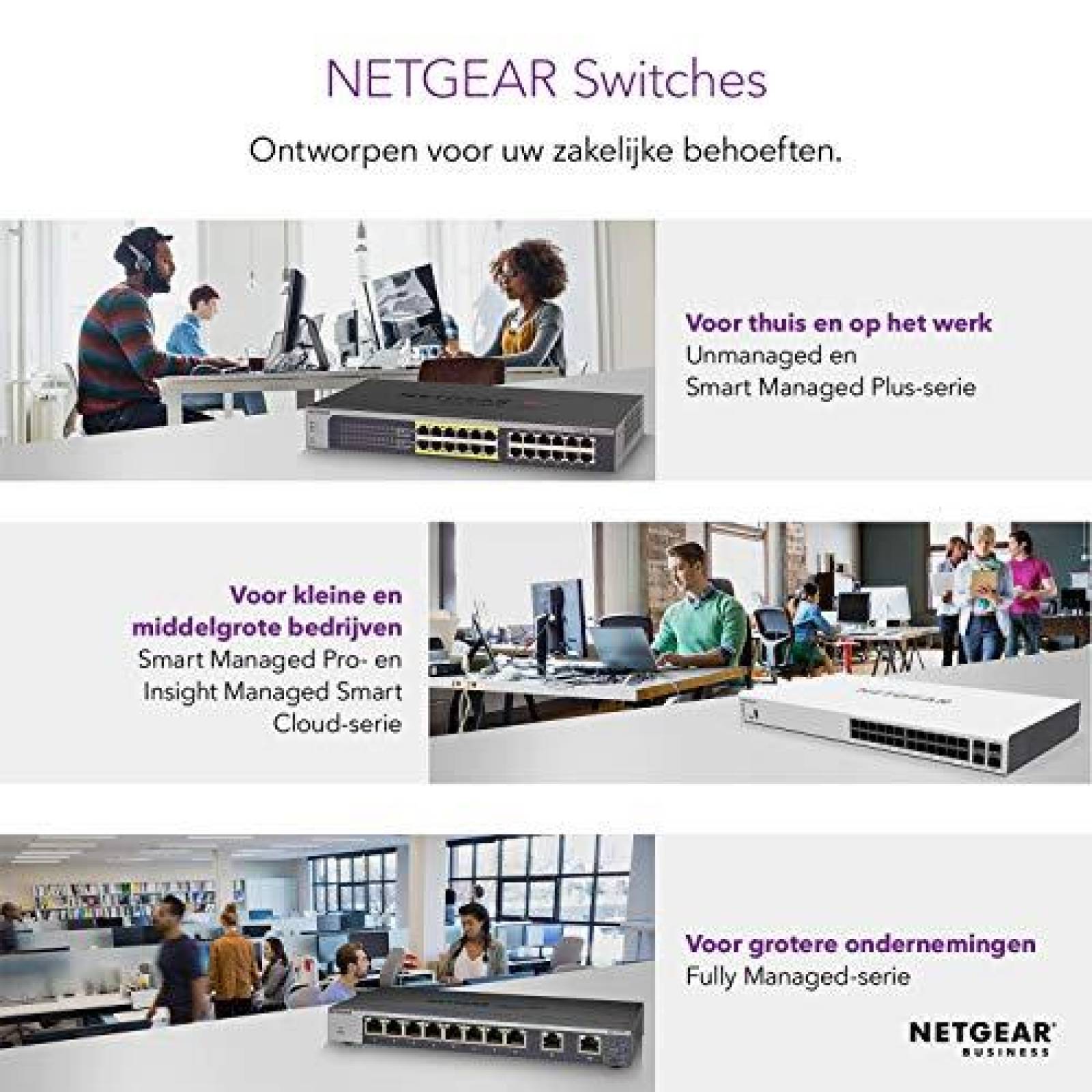 Switch NETGEAR FS116PNA 16 puertos 8 x PoE 53W -Azul