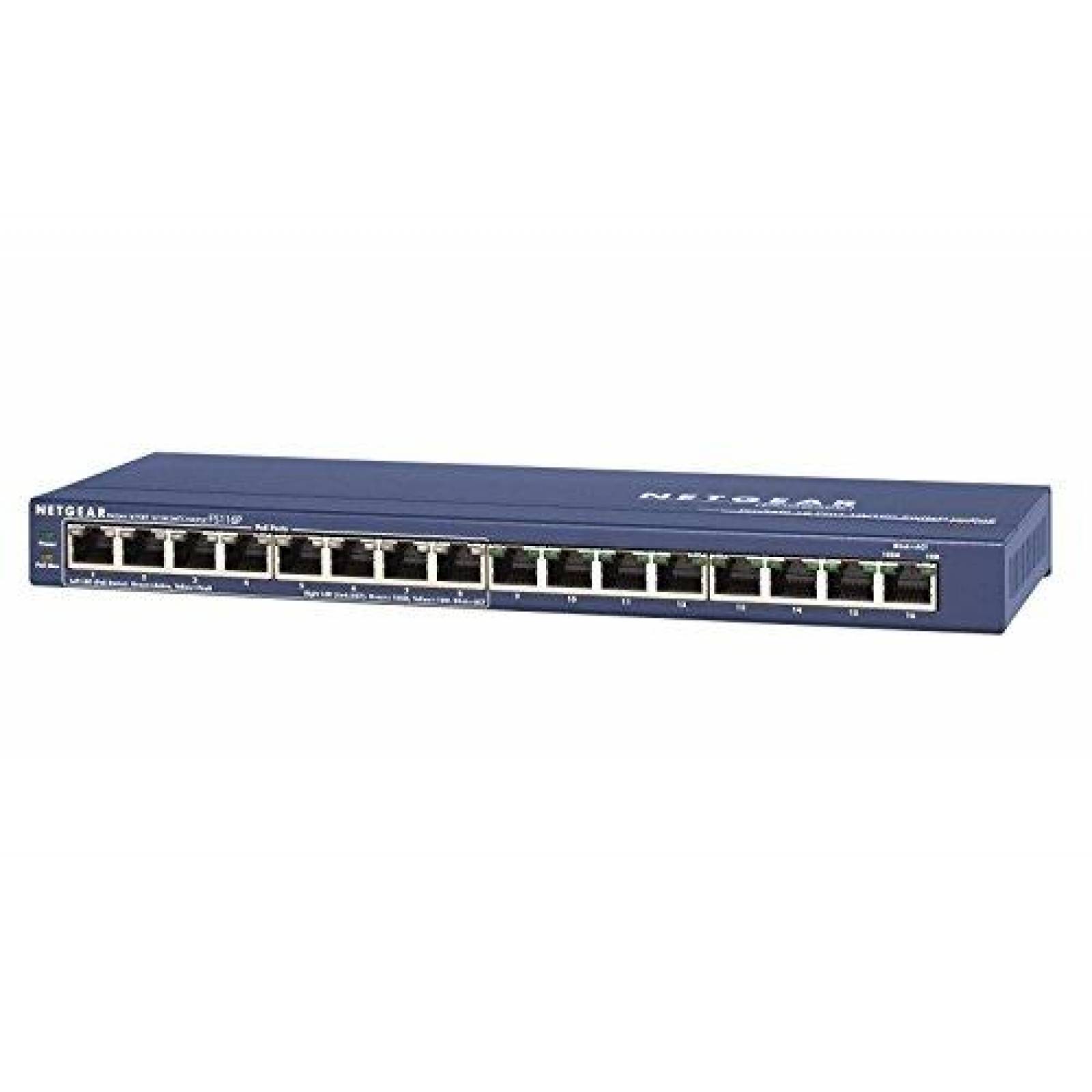 Switch NETGEAR FS116PNA 16 puertos 8 x PoE 53W -Azul