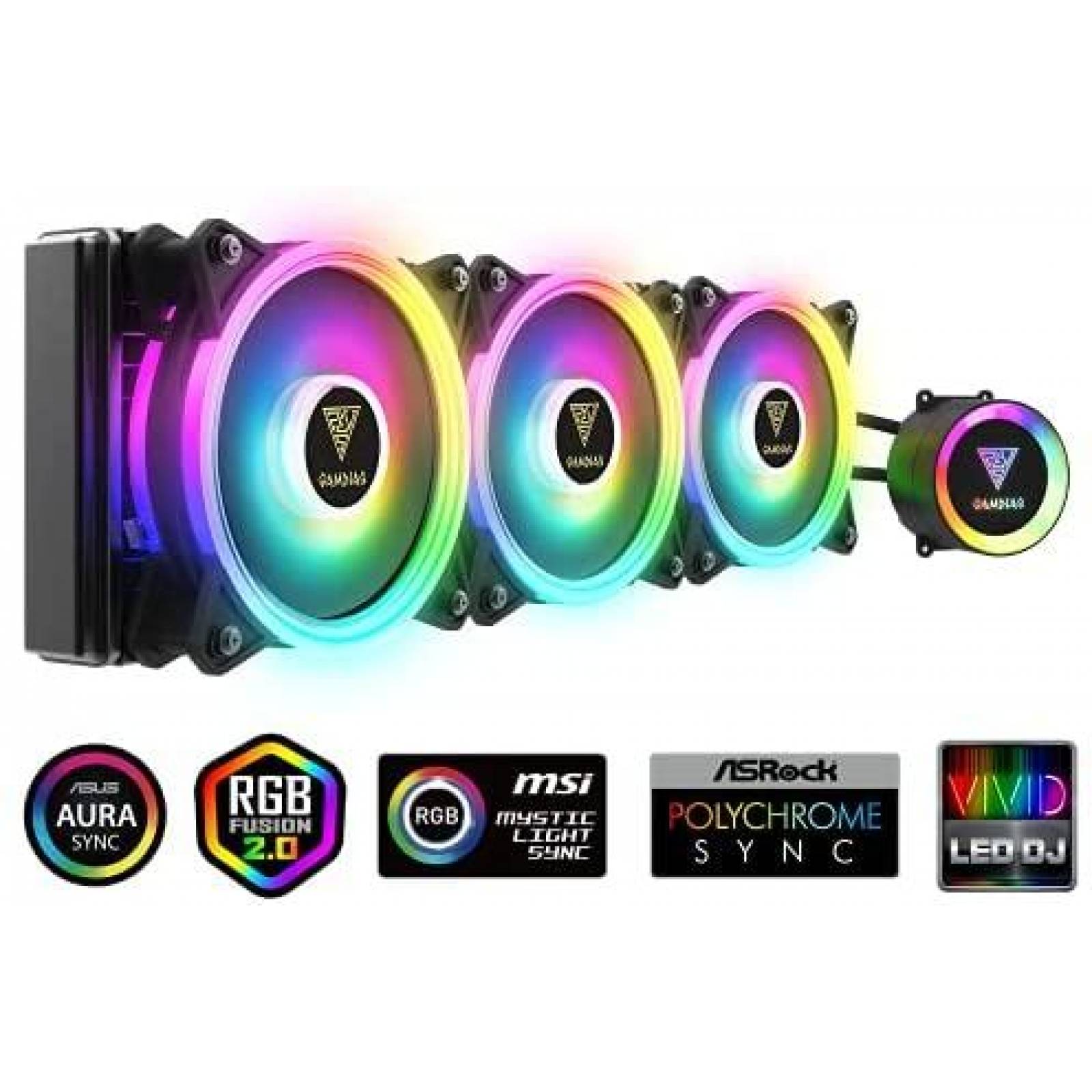 Ventilador de Computadora GAMDIAS RGB 19.8 dB 3 x 120 mm