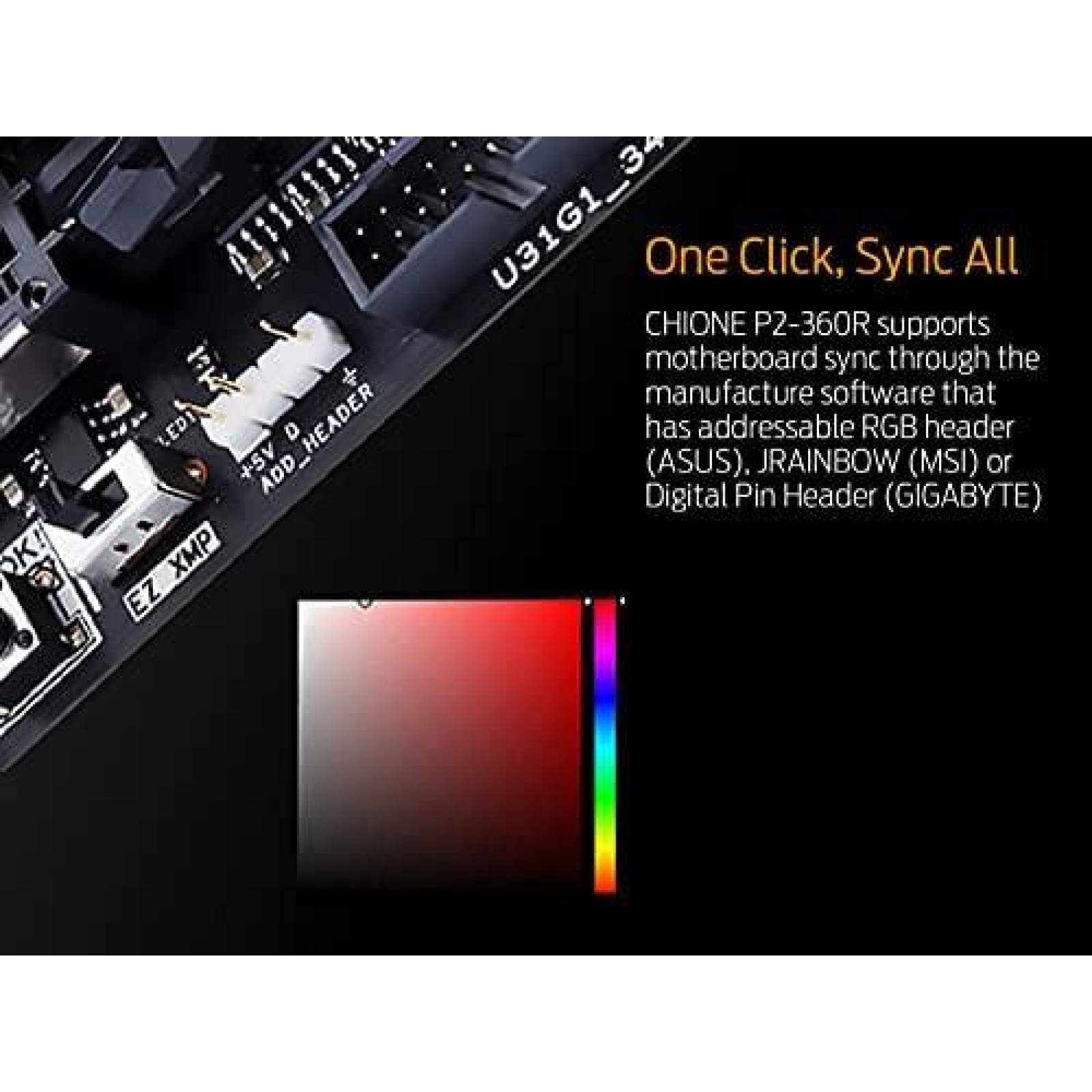 Ventilador de Computadora GAMDIAS RGB 19.8 dB 3 x 120 mm