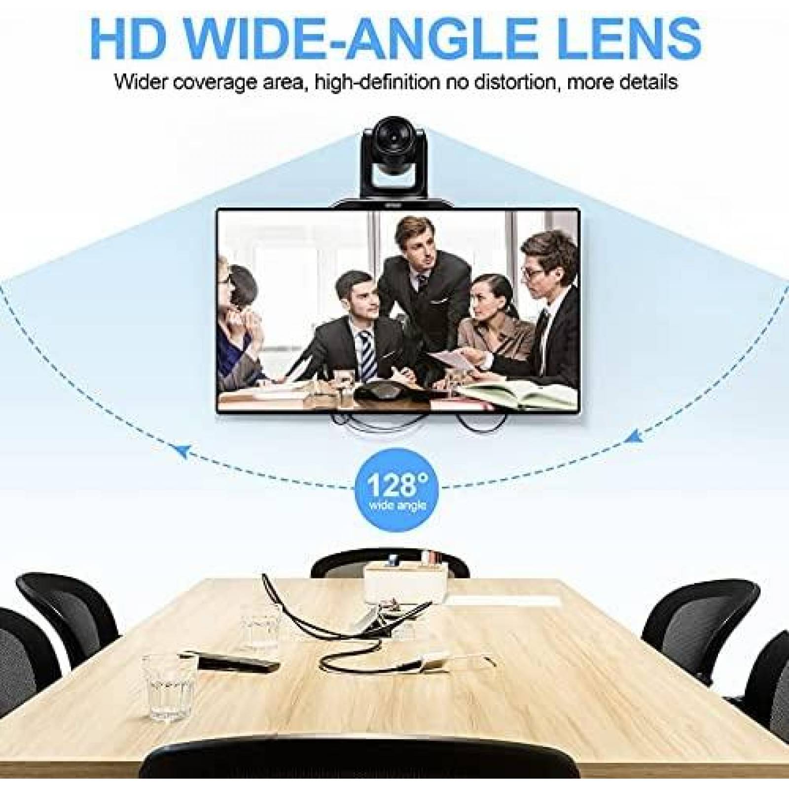 Camara Web Hotrain 3X FHD 1080P USB 2.0 PTZ A Control Remoto