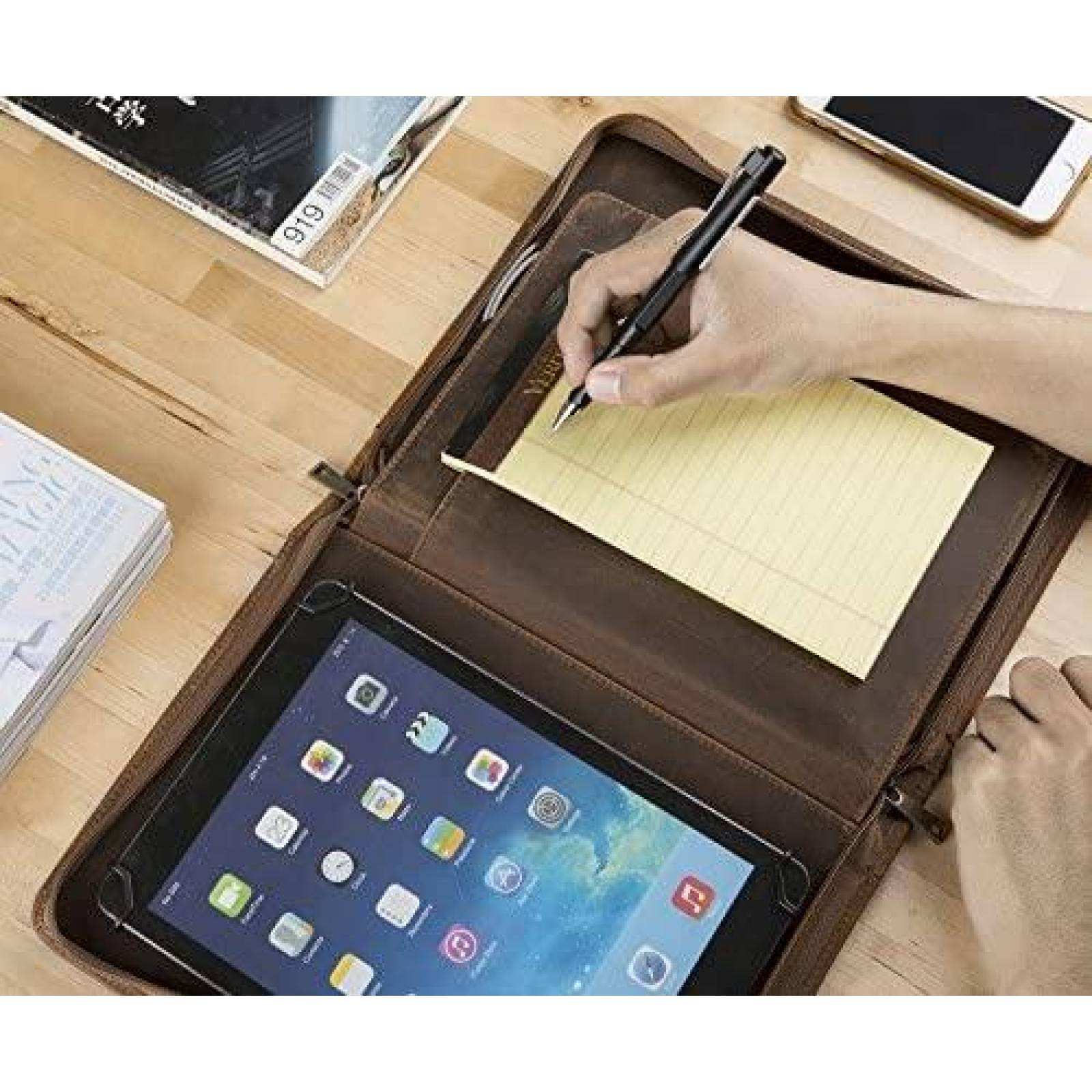 Funda Tablet AZXCG Vintage 9.7/10.2/10.5/11" iPad -Cafe