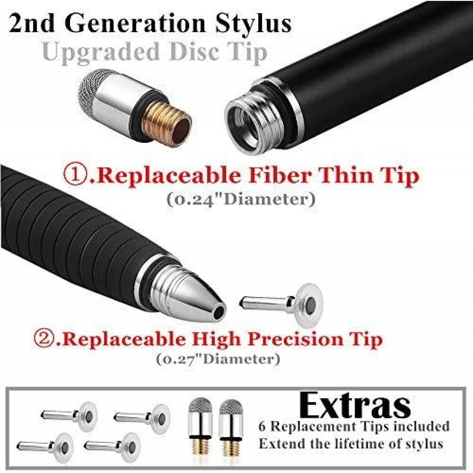 Pluma Digital Meko P/todo Dispositivo, Paquete De 2 -negro