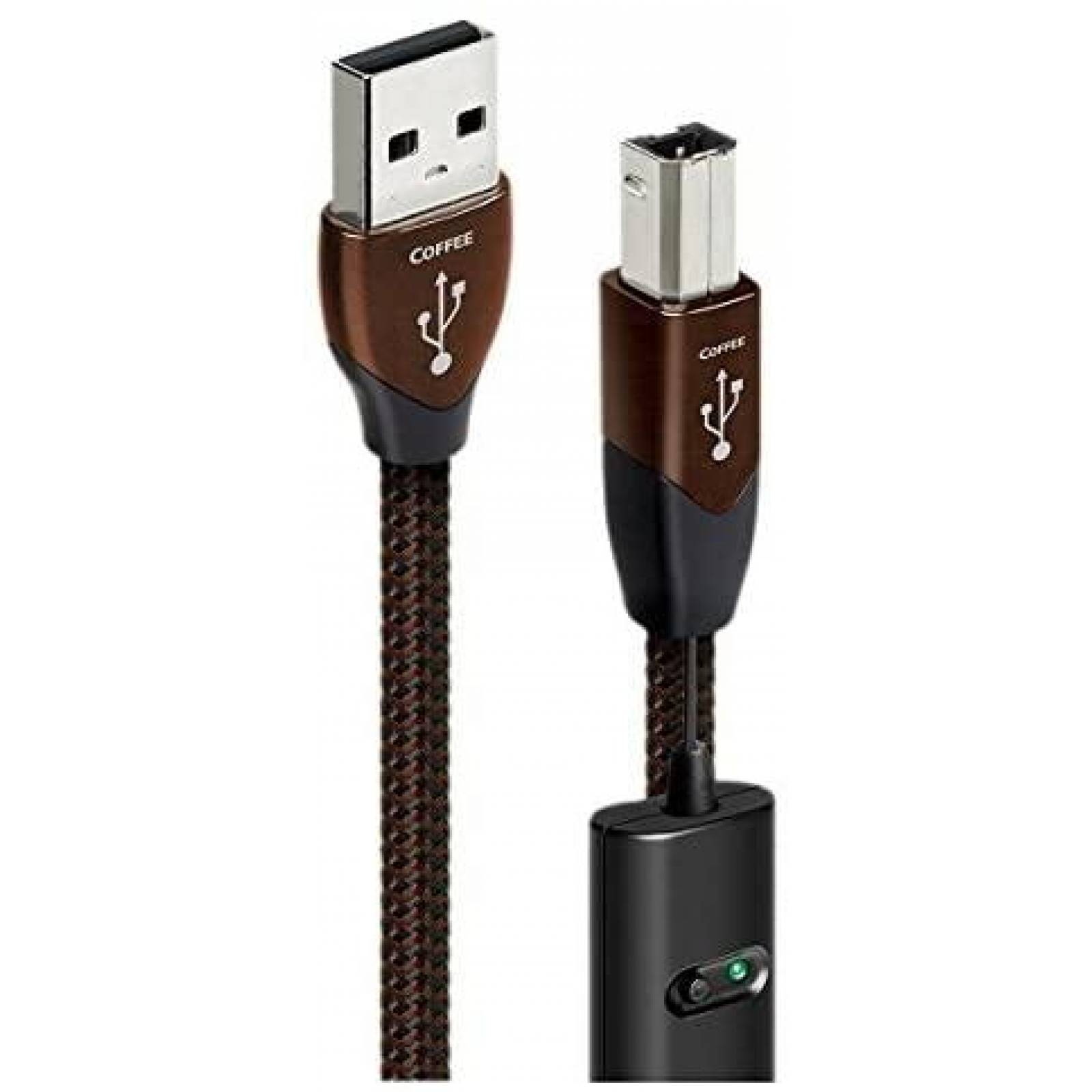 Cable USB A-B AudioQuest Trenzado de 1.5m de Largo -Cafe