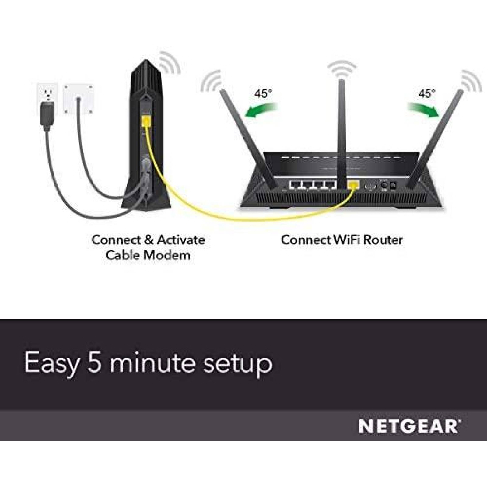 Modem NETGEAR CM700 500 Mbps 1.7'' x 6.6'' x 5.2'' -Negro