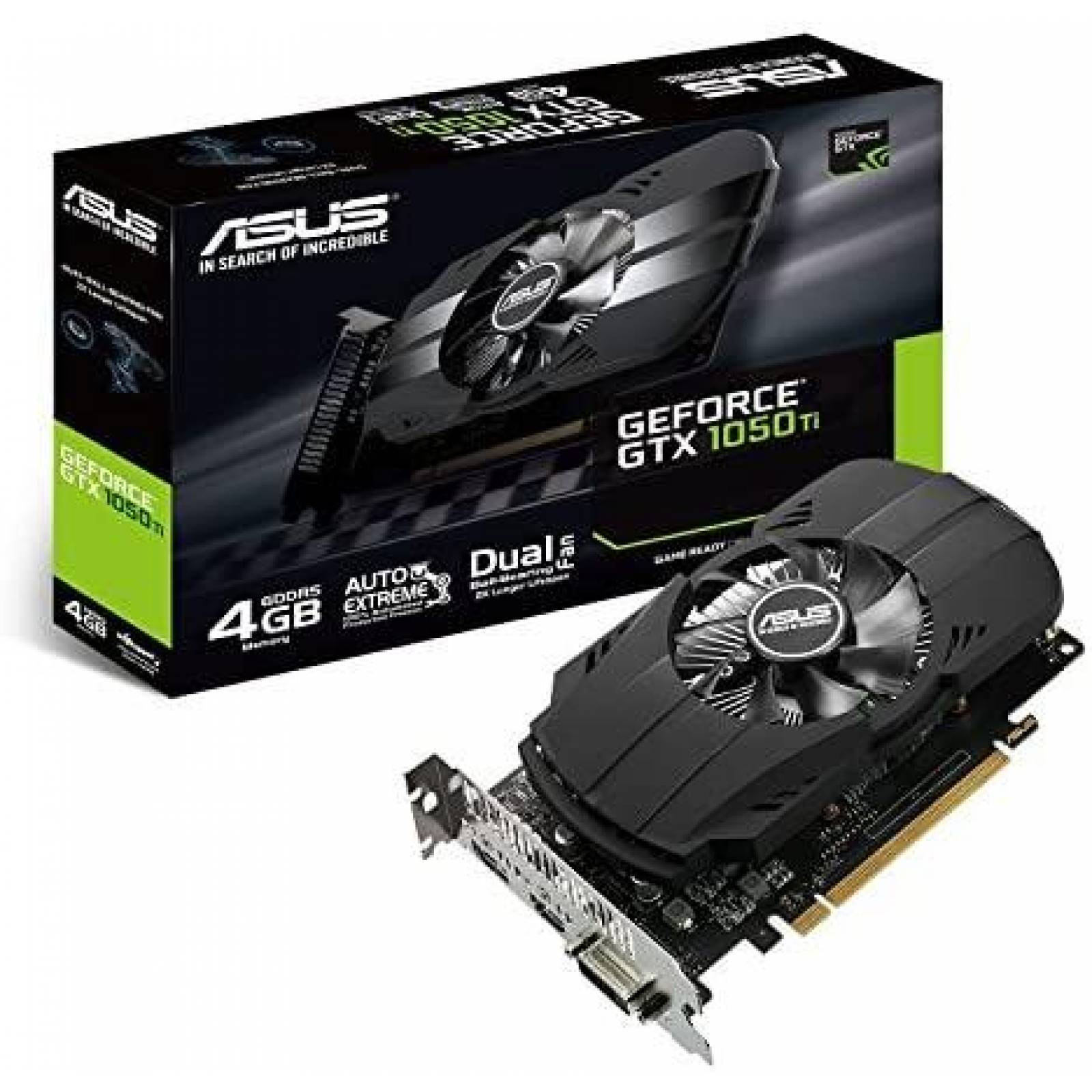 Tarjeta de Graficos ASUS 4GB NVIDIA GeForce GTX 1050 -Negro