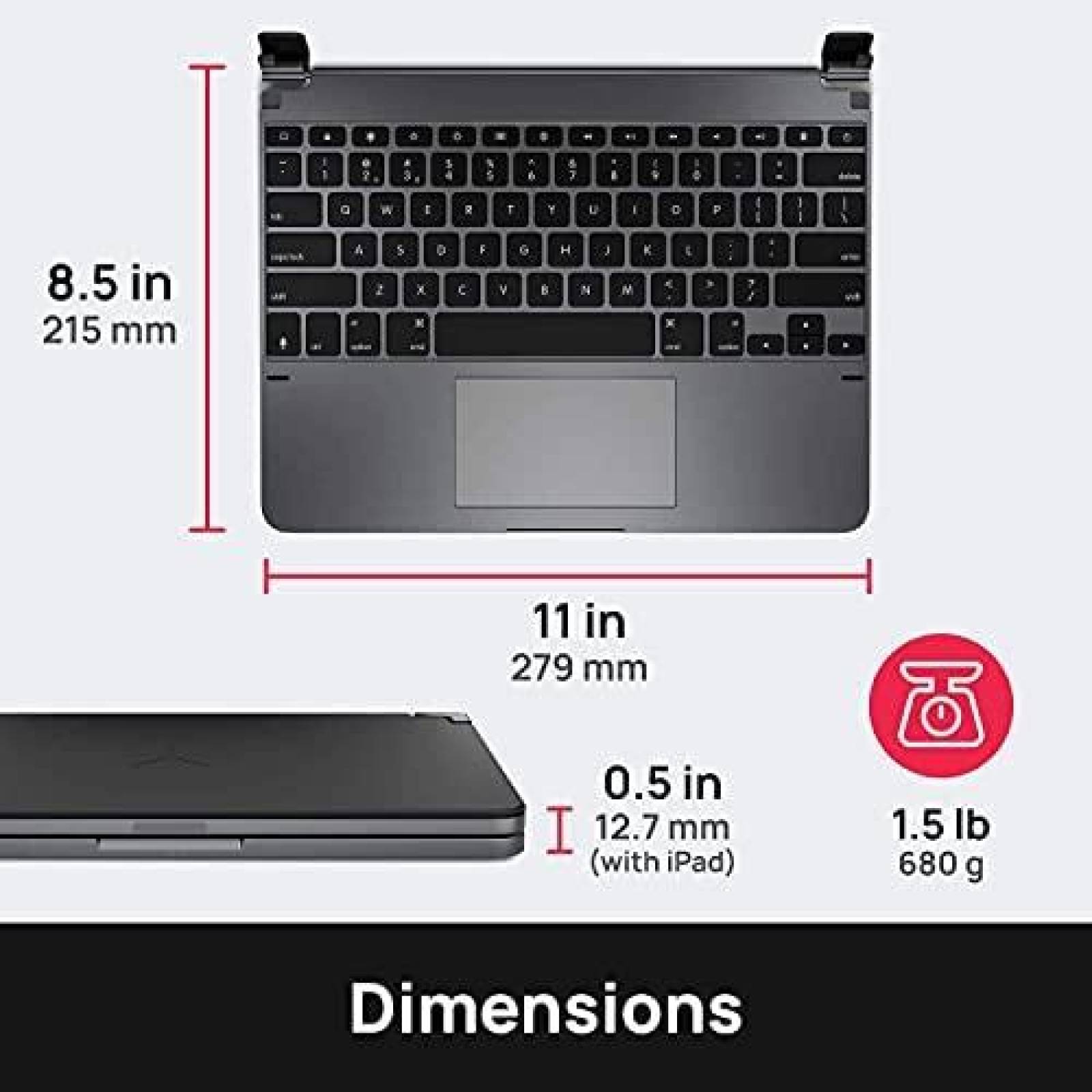 Teclado Brydge 12.9 Pro inalambrico para iPad Pro de 12.9"