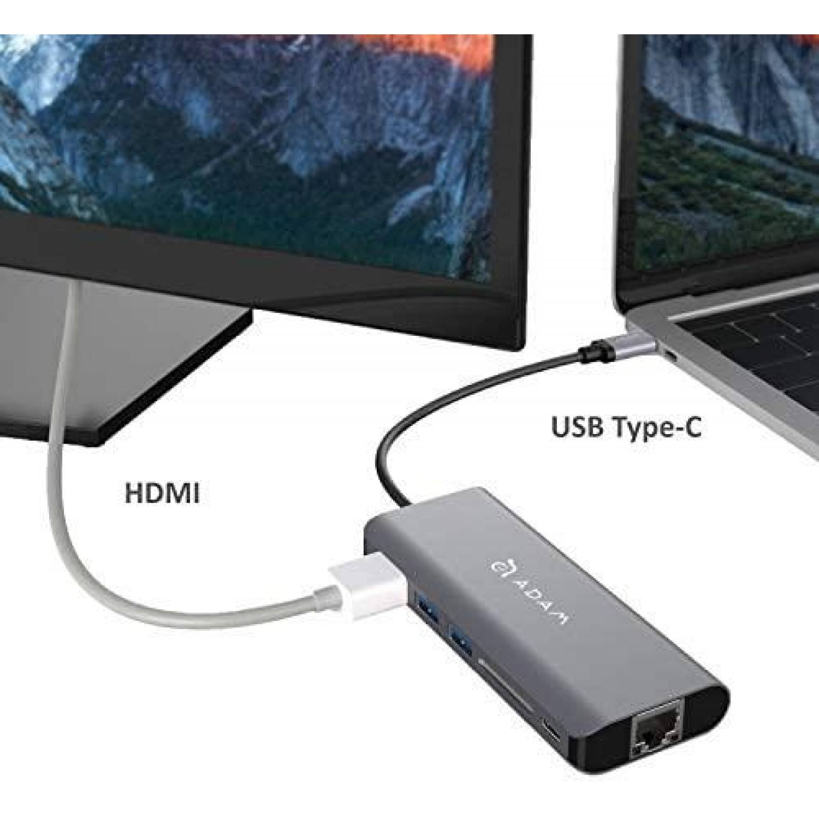Adaptador Adam Elements CASA Hub A01 USB-C 5 en 1 -Gris