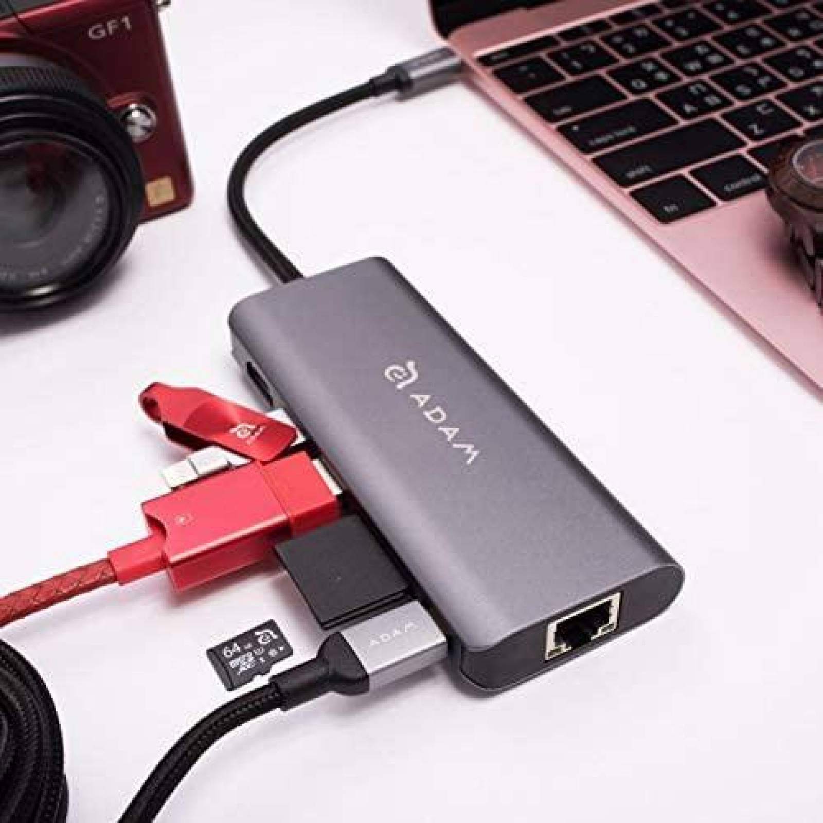 Adaptador Adam Elements CASA Hub A01 USB-C 5 en 1 -Gris