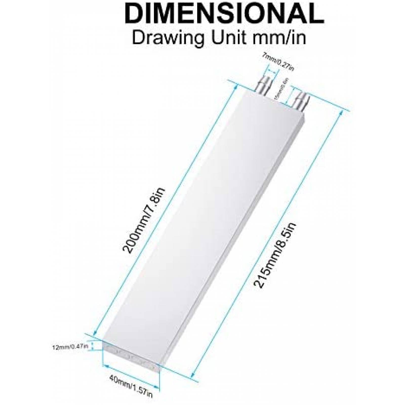 Bloque de Refrigeracion por Agua DIYhz 40x200x12mm -Plata