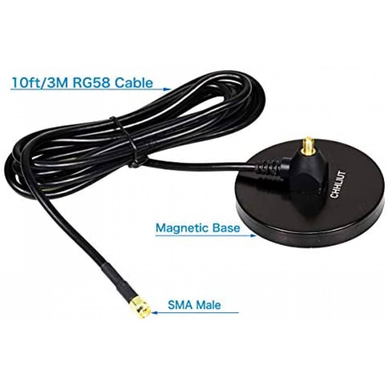 Antena CHHLIUT ANT-600 20dBi 3G 4G Conector Macho -Negro