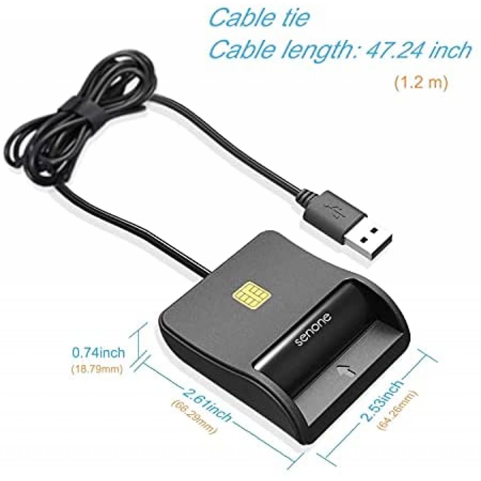 Lector Senone WS-SCR305RT Para tarjetas inteligentes -Negro