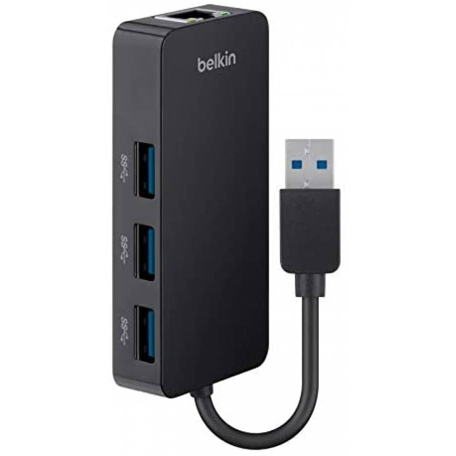 Hub Belkin B2B128TT Ethernet de 3 Puertos USB -Negro