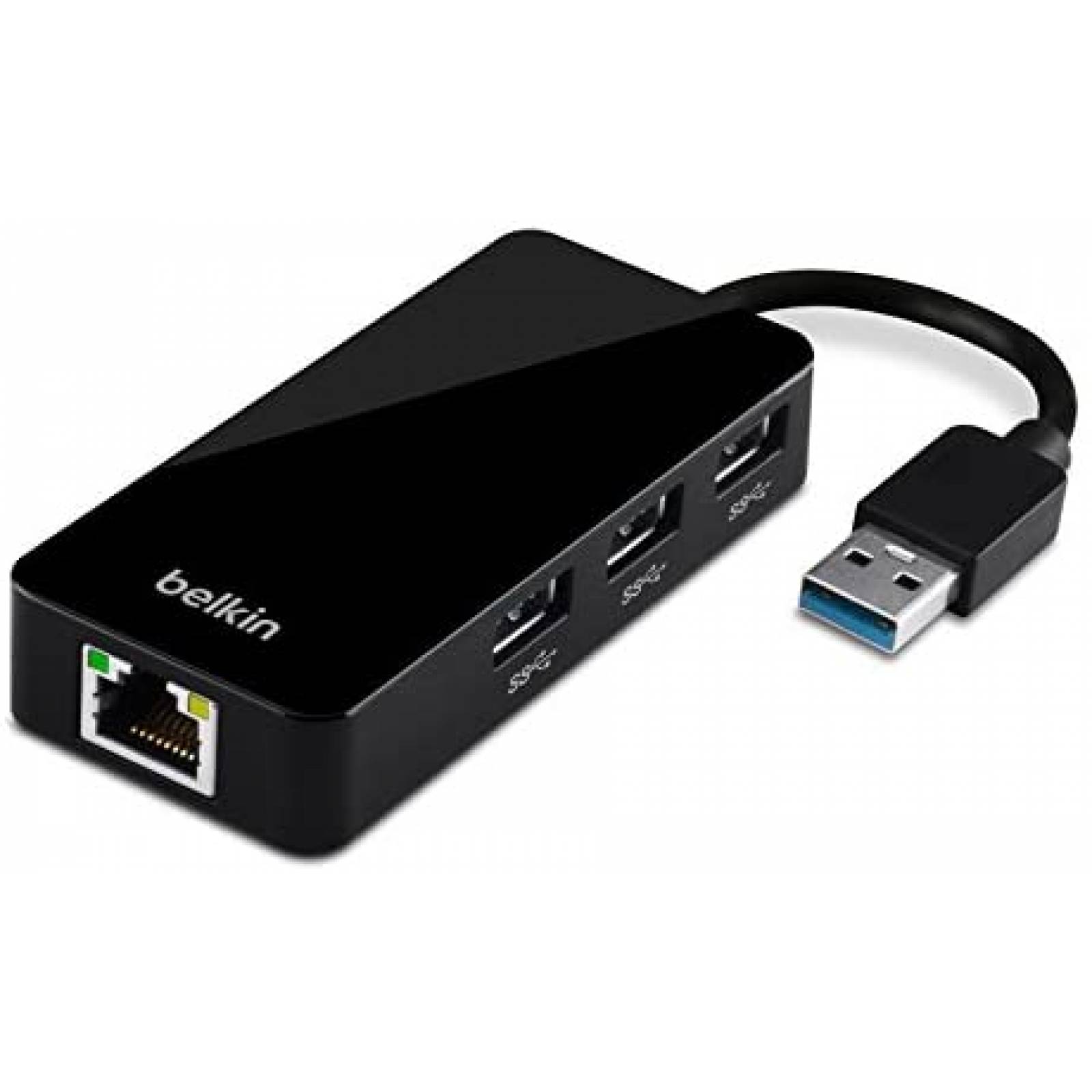 Hub Belkin B2B128TT Ethernet de 3 Puertos USB -Negro