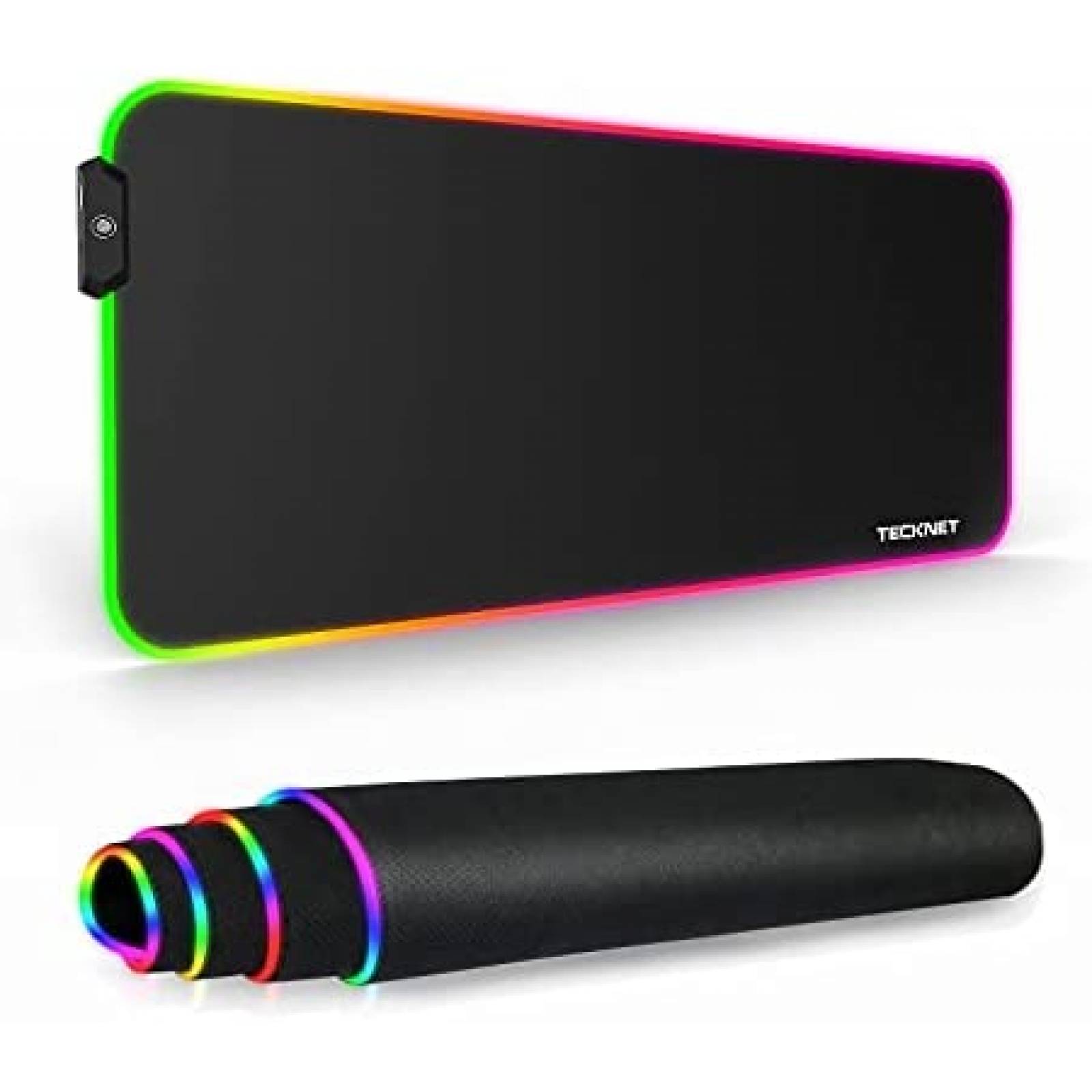 Alfombrilla De Mouse TECKNET Gamer RGB 12 Modos 31.5x15.7''