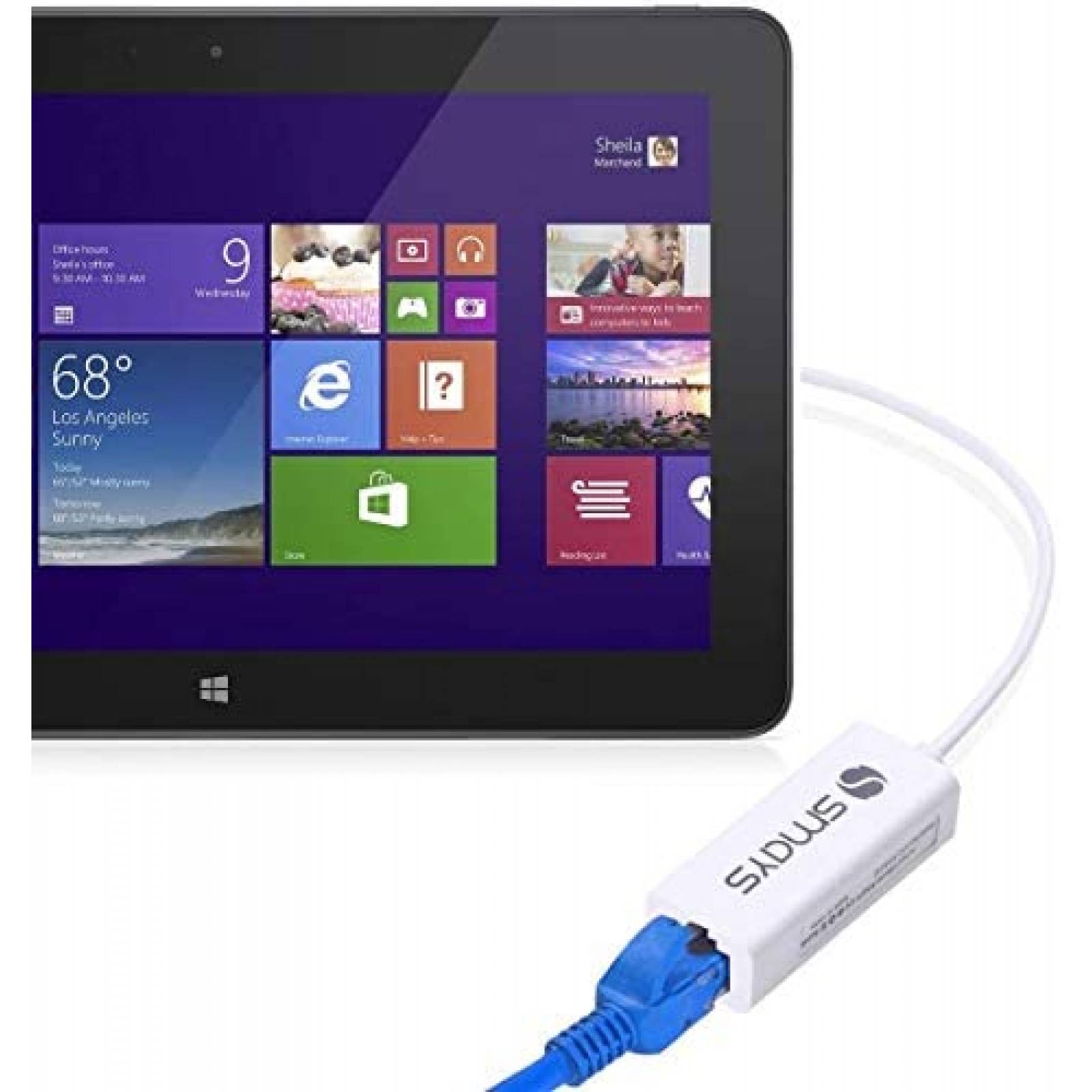 Adaptador Smays Micro USB a WLAN Ethernet 100 Mbps -Blanco