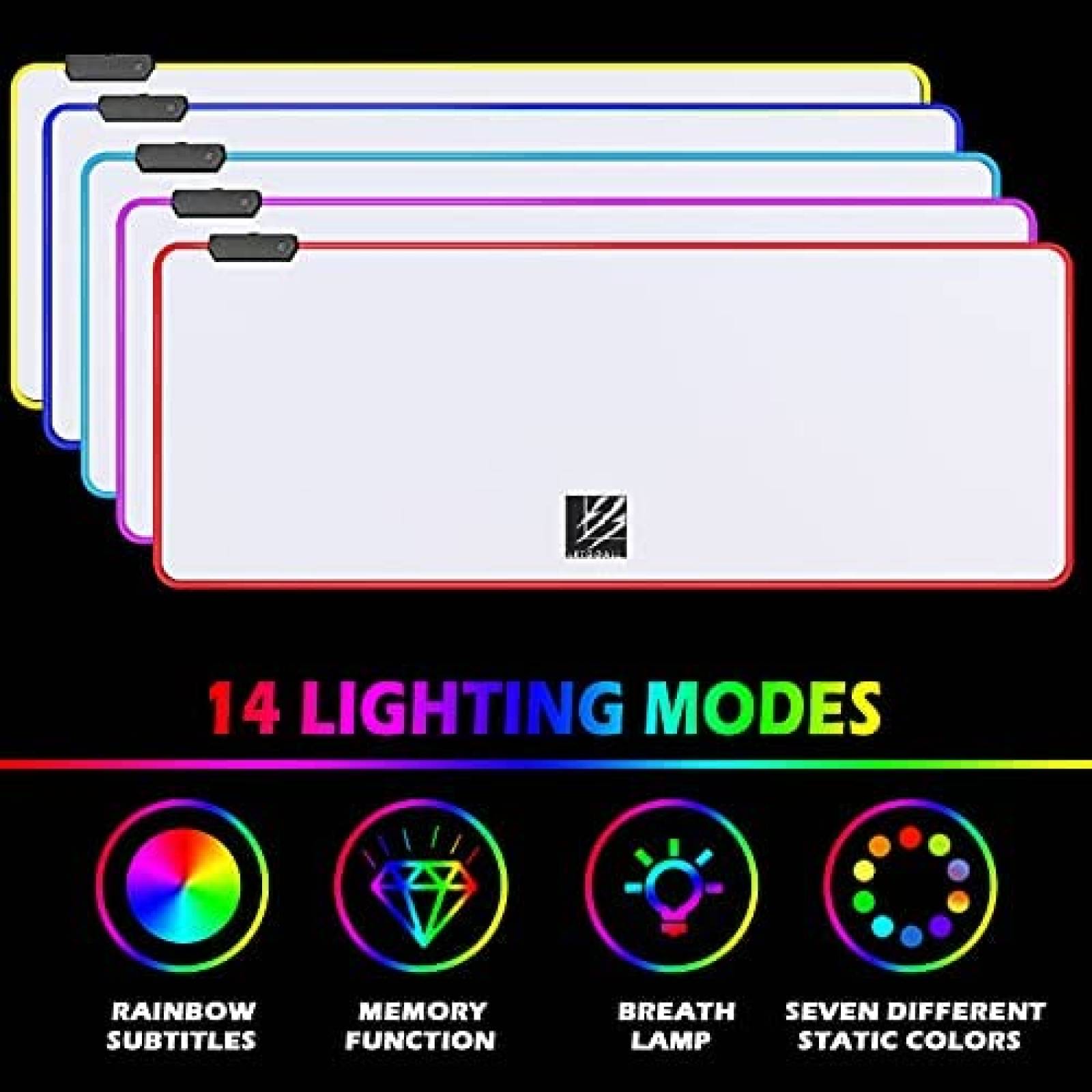 Mousepad Gamer LETGOALL RGB 14 Modos de Luz Resistente