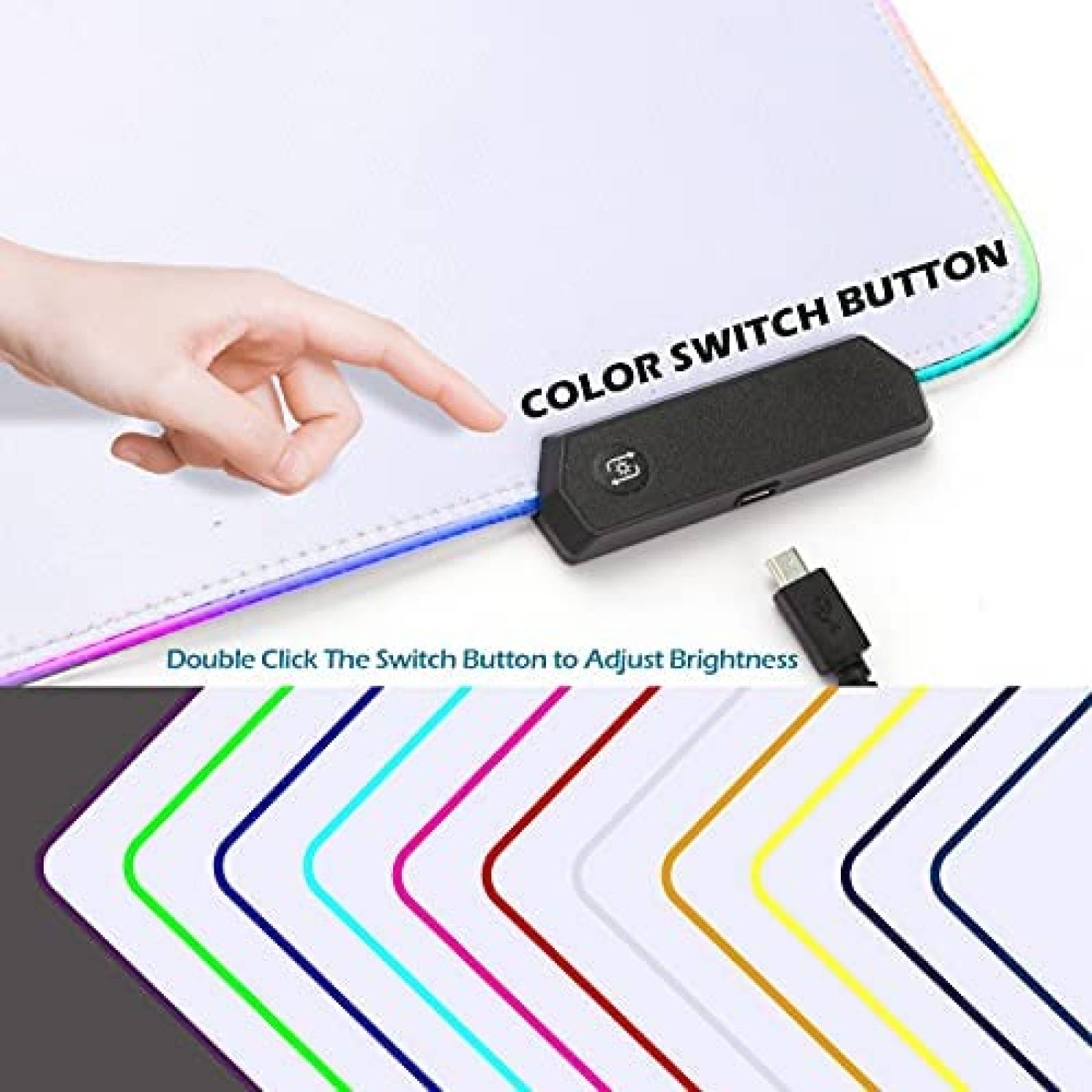 Mousepad Gamer LETGOALL RGB 14 Modos de Luz Resistente