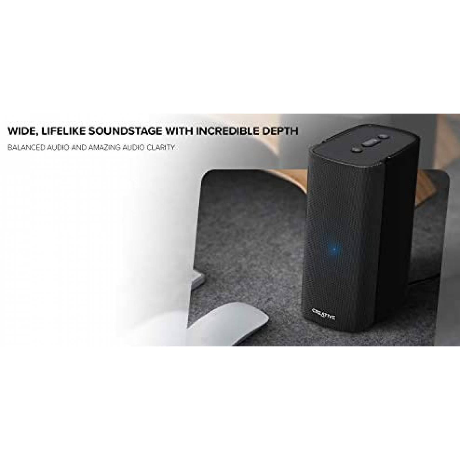 Bocinas Creative T100-2.0 80W Bluetooth AUX In -Negro