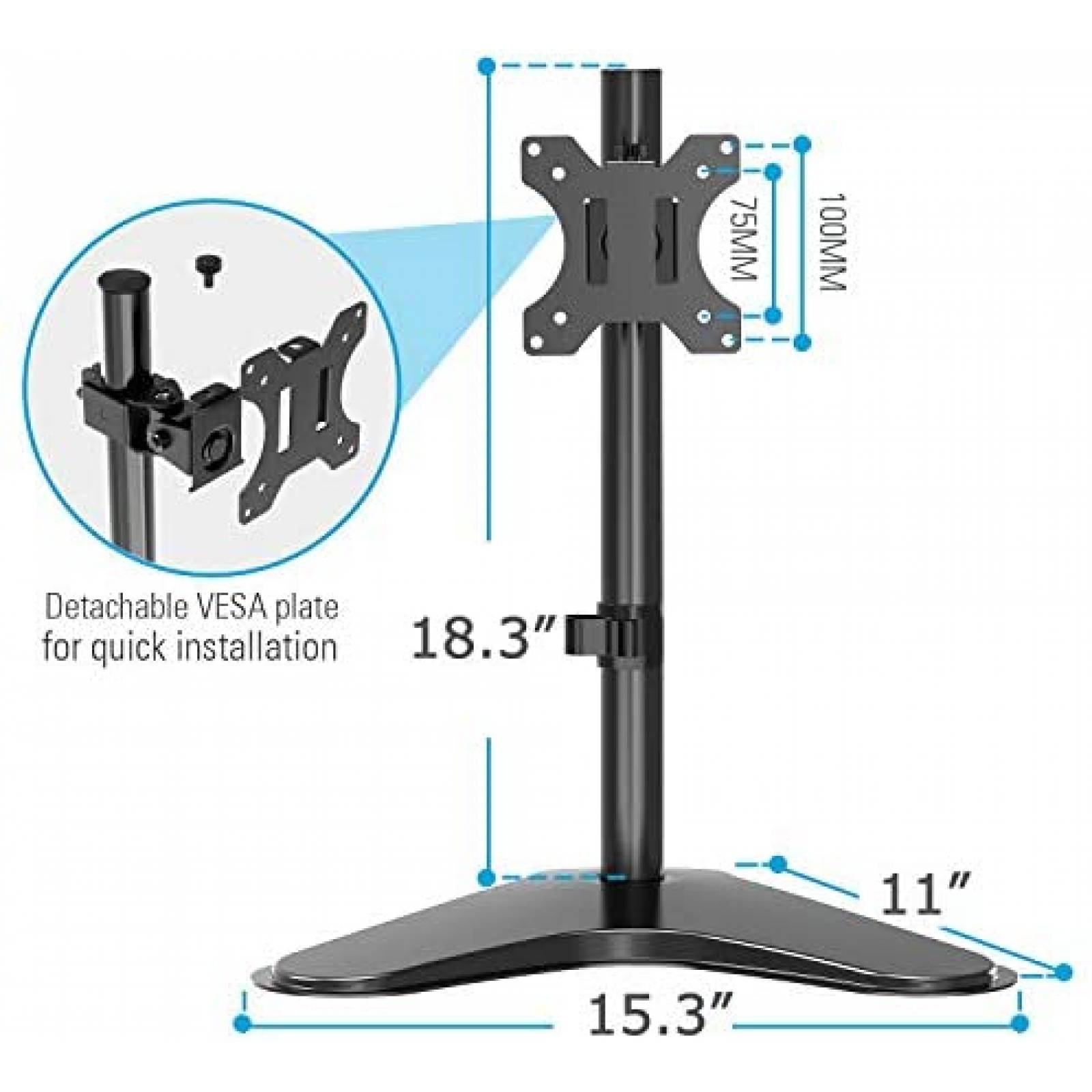 Soporte Monitor MOUNTUP MU0023 32" Ajustable -Negro