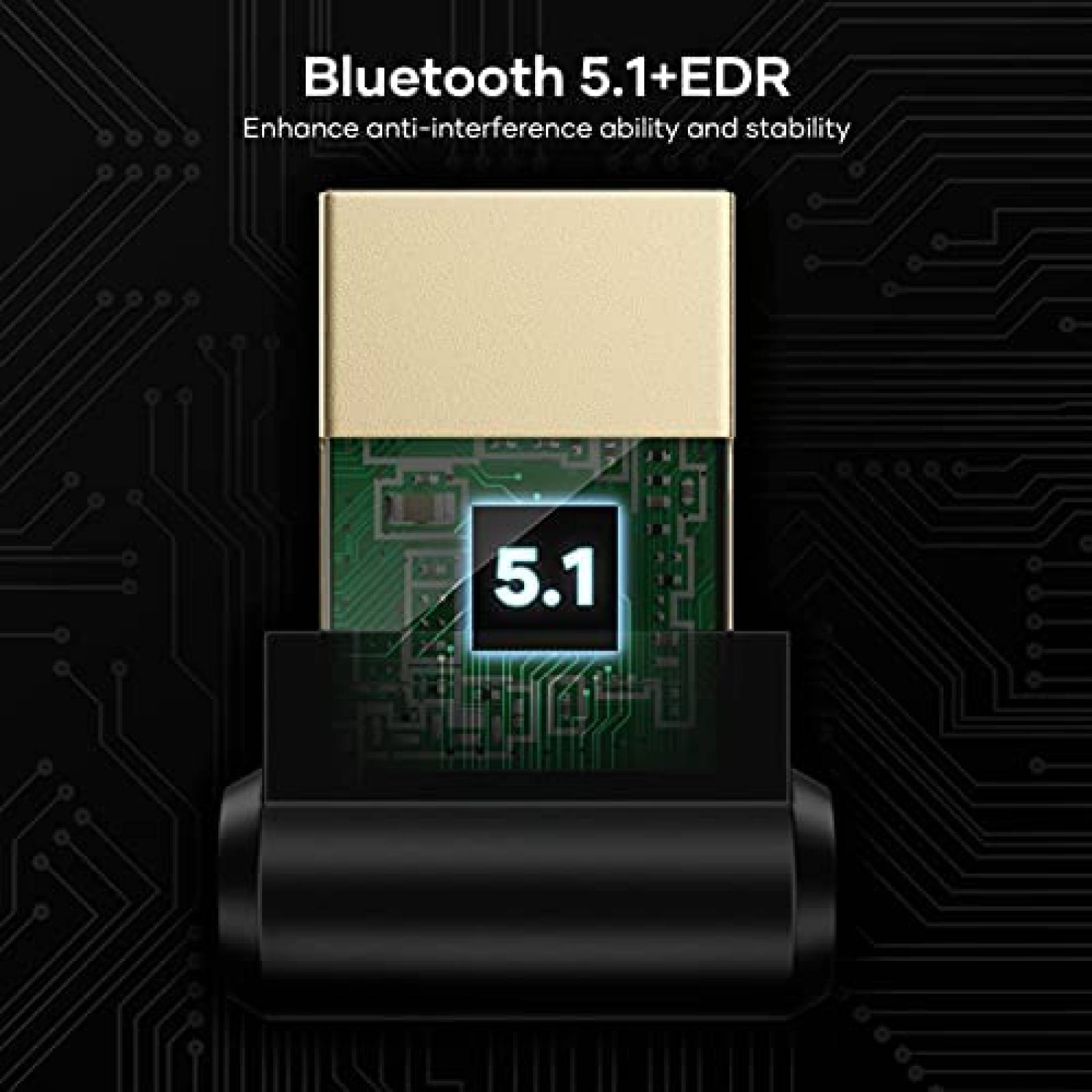 Adaptador Bluetooth XDO 5.1 EDR 3 Mbps para PC -Negro