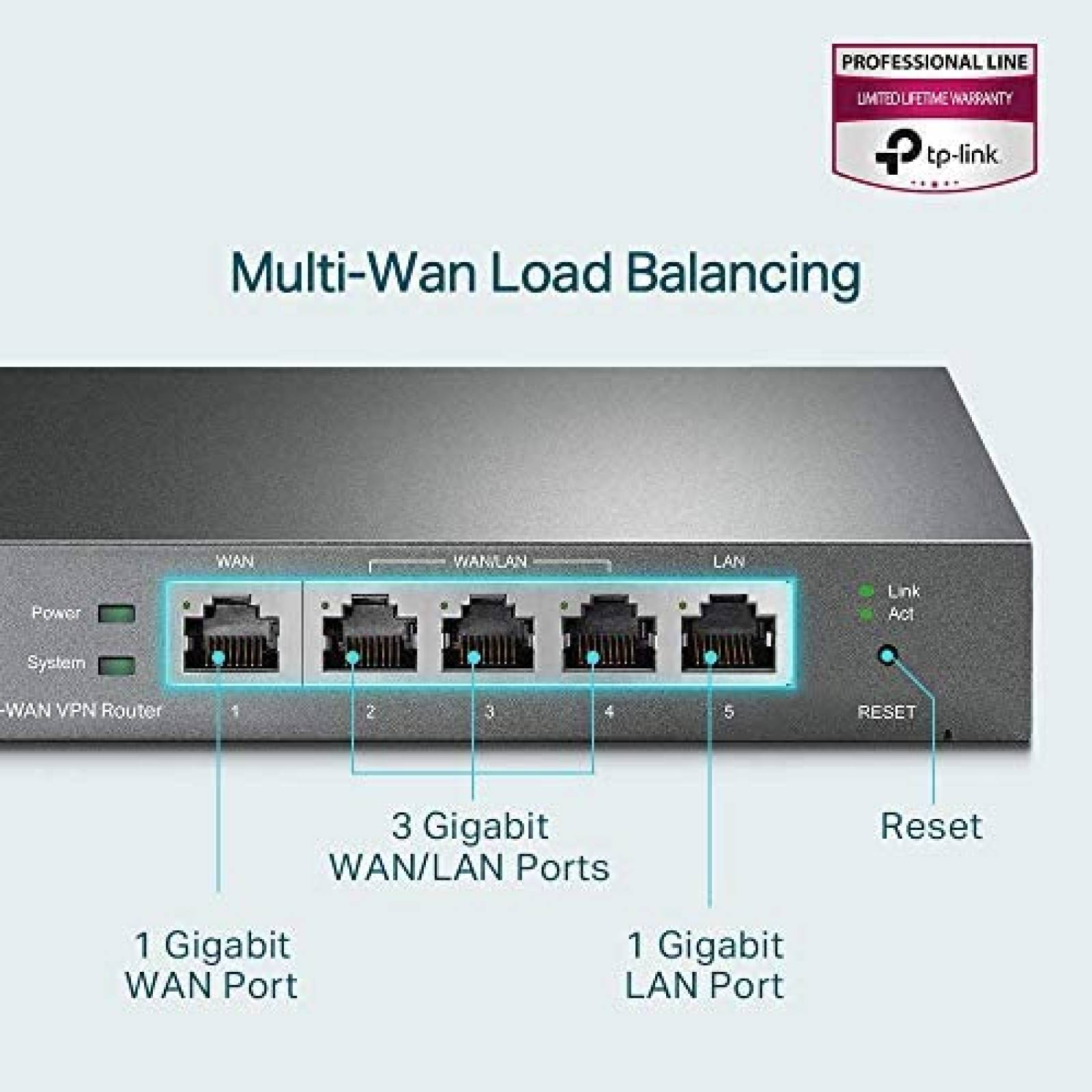 Router TP-Link VPN de 5 Puertos Gigabit WAN/LAN -Gris