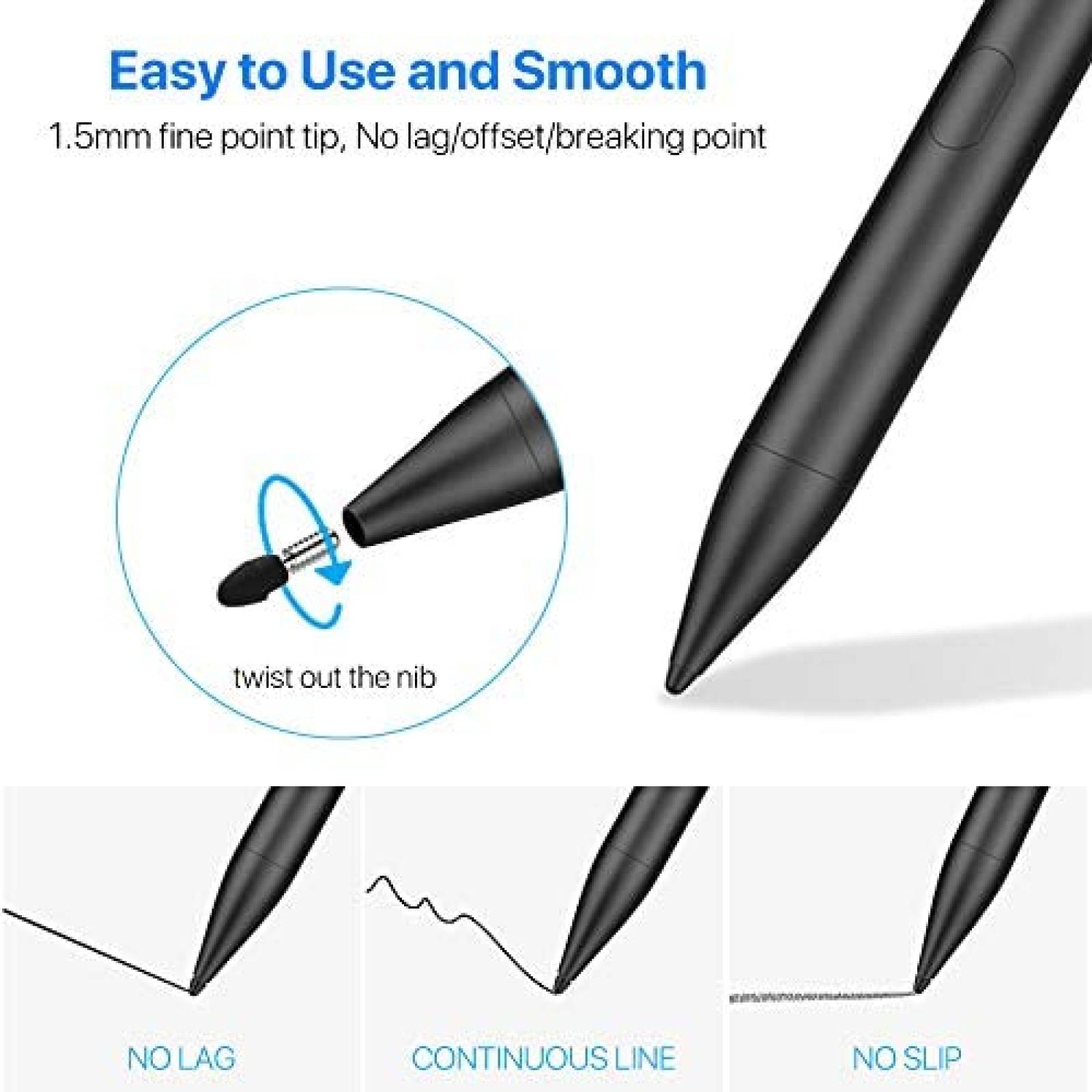 Lapiz digital Penoval iPad Compatible 12.9" 20hrs -Negro