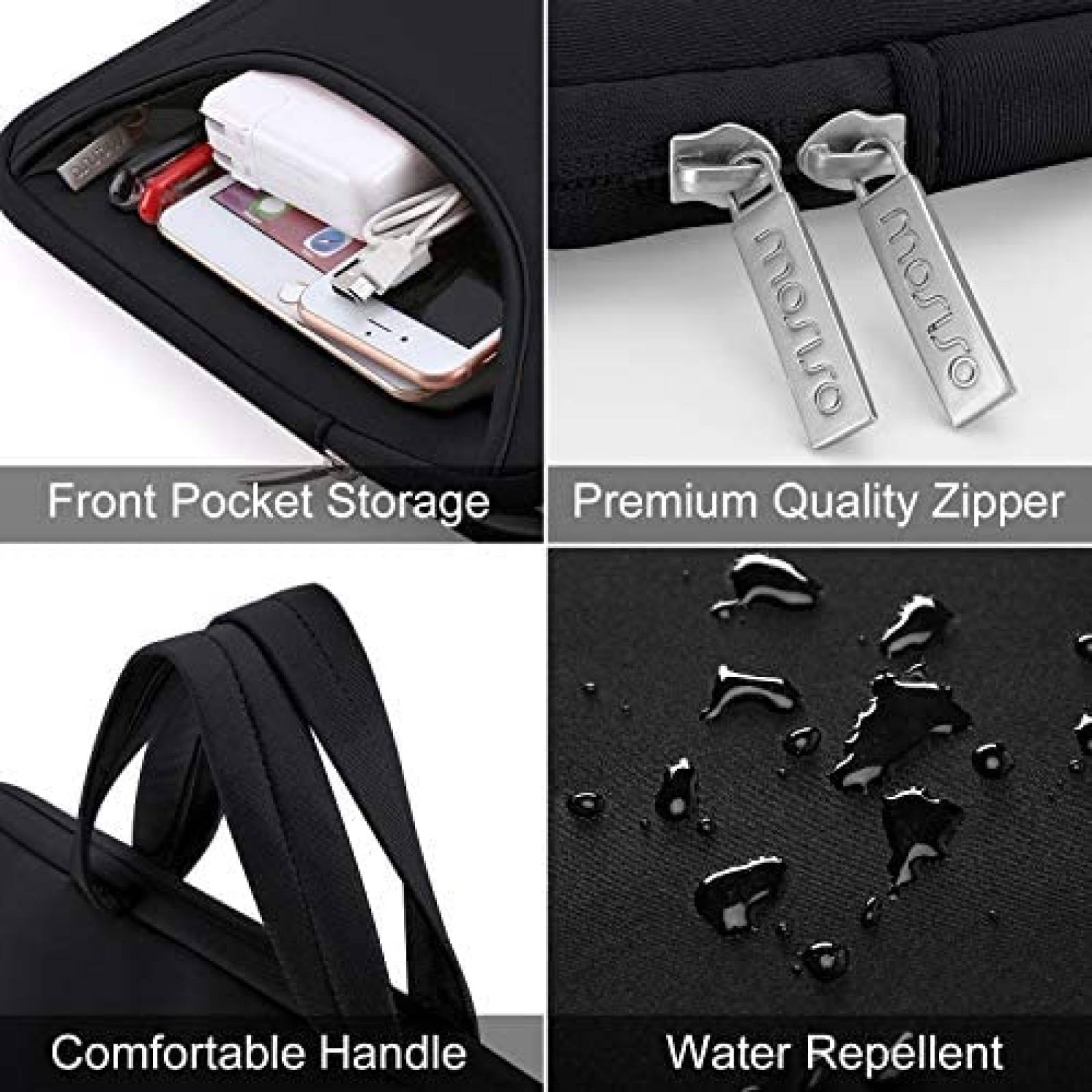 Maletin MOSISO Para Laptop 13-13.3'' Impermeable -Negro