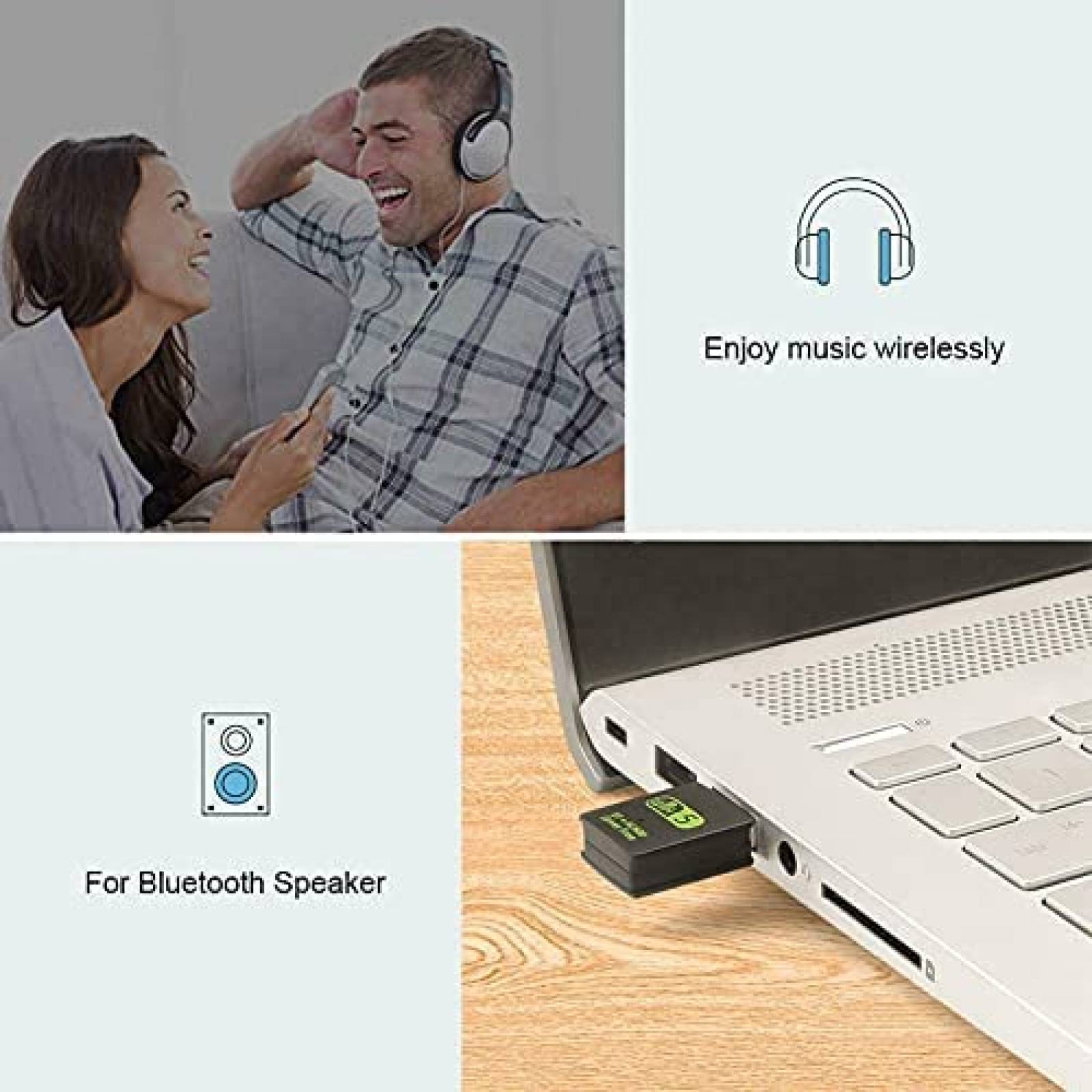 Adaptador NC USB WiFi Bluetooth 600 Mbps de Doble Banda