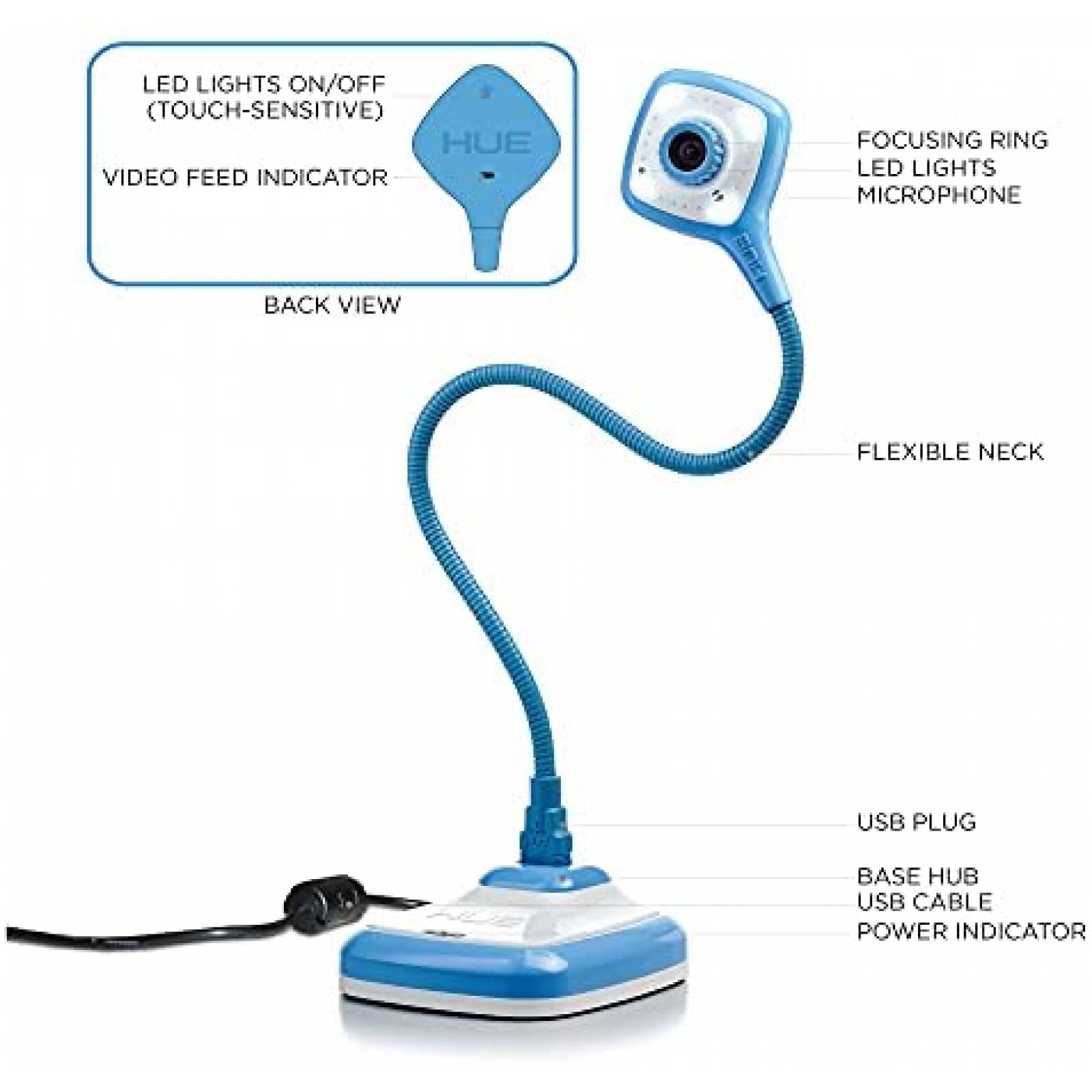 Camara De Documentos HUE HD Pro USB De A4 1080p LED -Azul