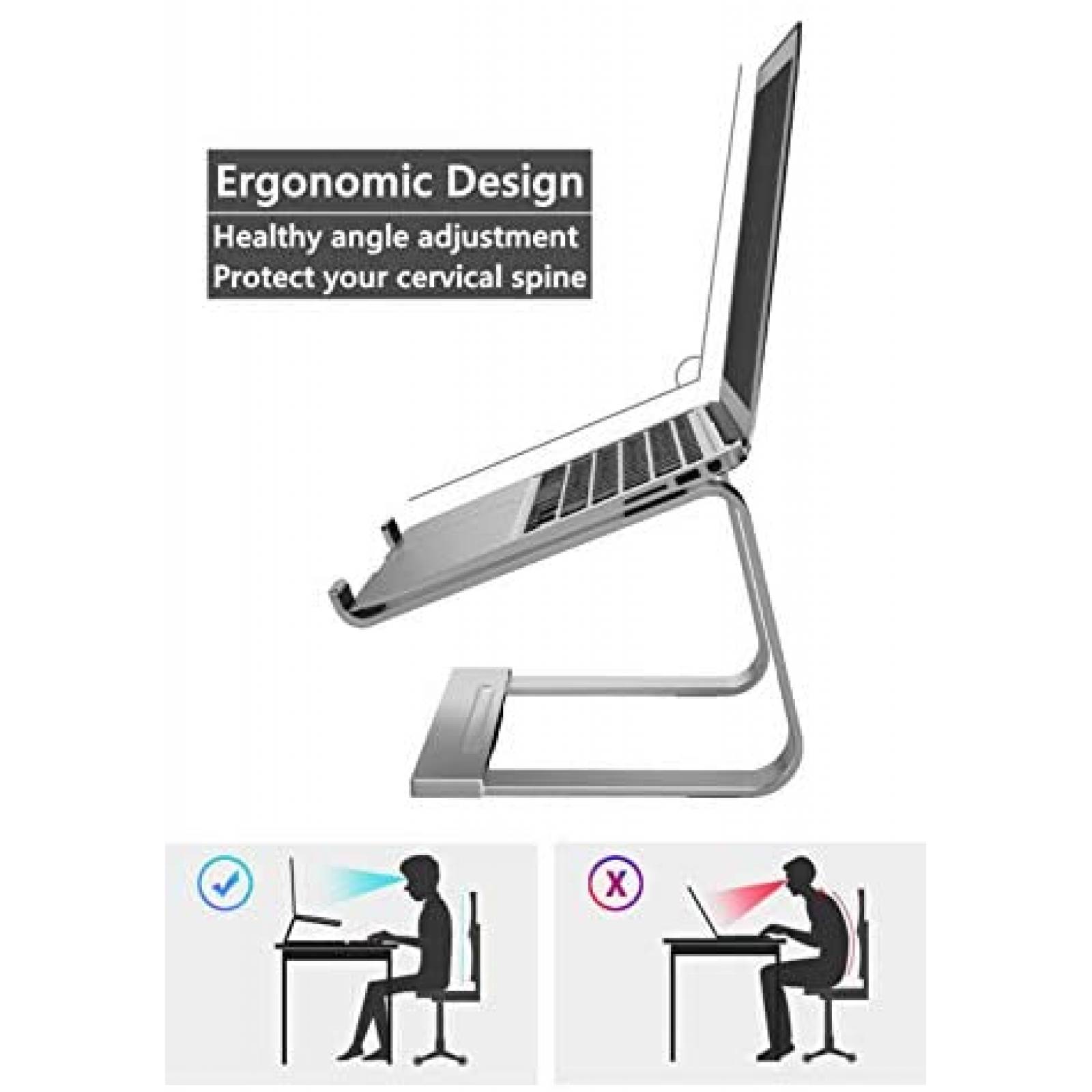 Soporte Laptop Harita NoteBook Ergonomica Aluminio 16" -Gris