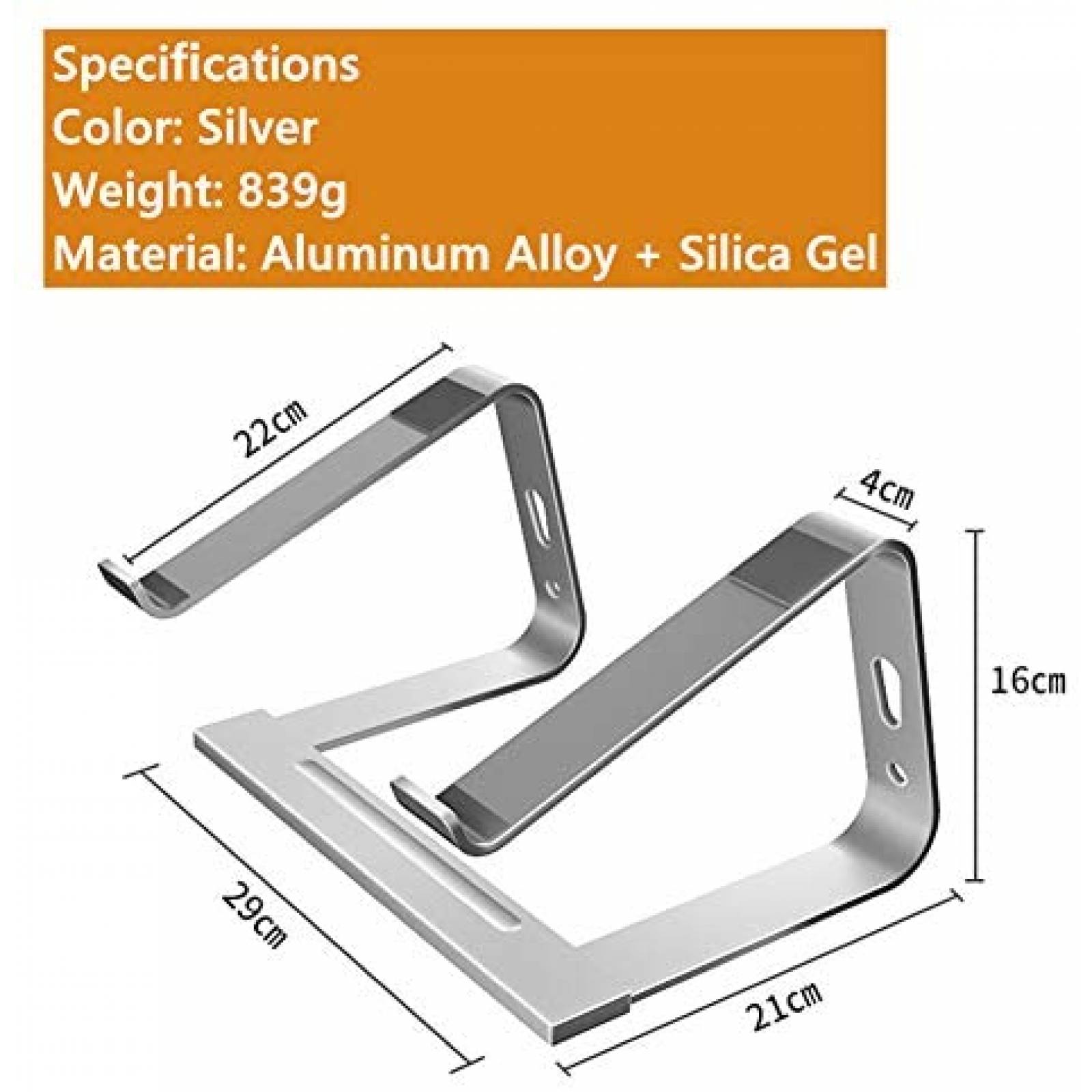 Soporte Laptop Harita NoteBook Ergonomica Aluminio 16" -Gris