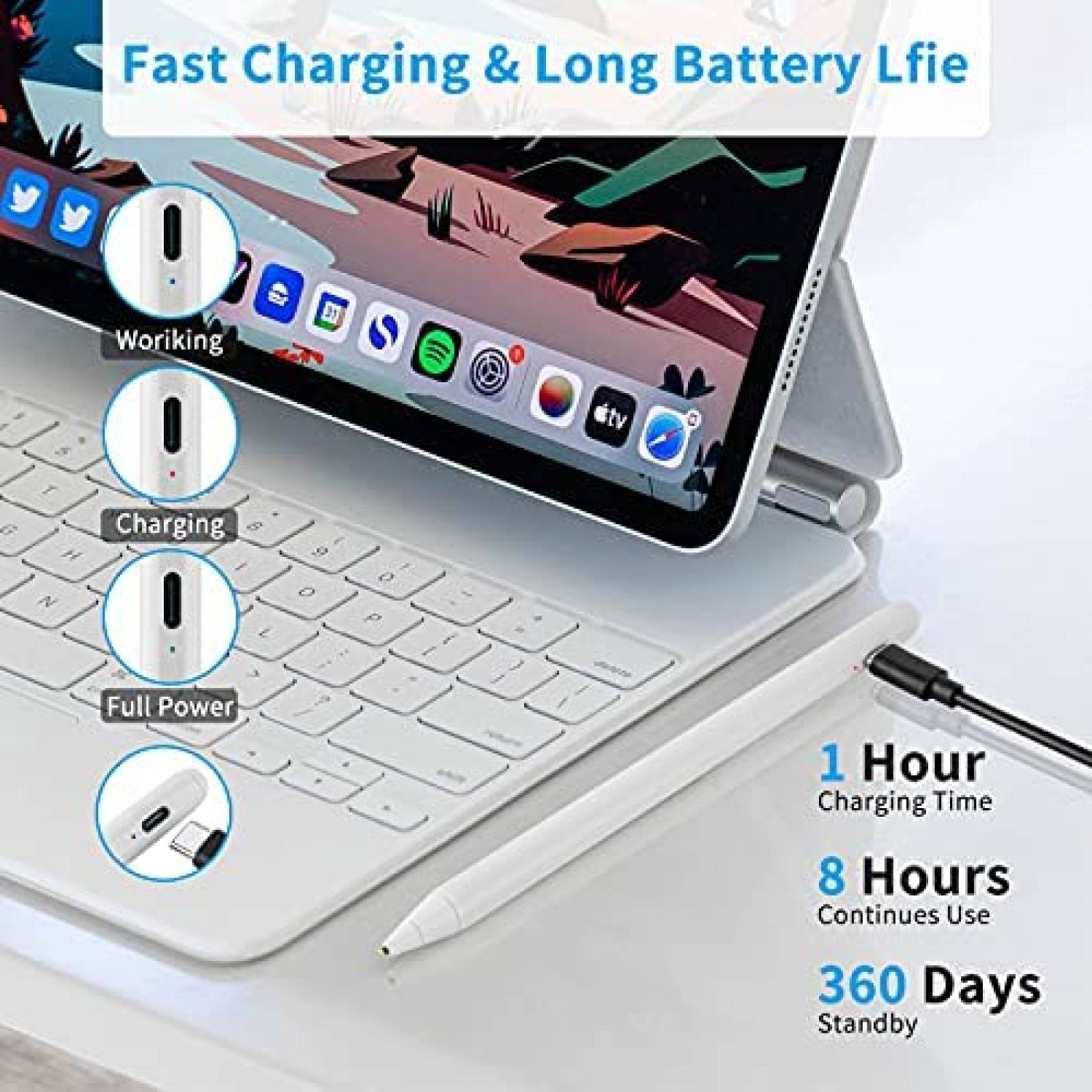 Lapiz optico electronico Rsepvwy Kindle Fire HD -Blanco