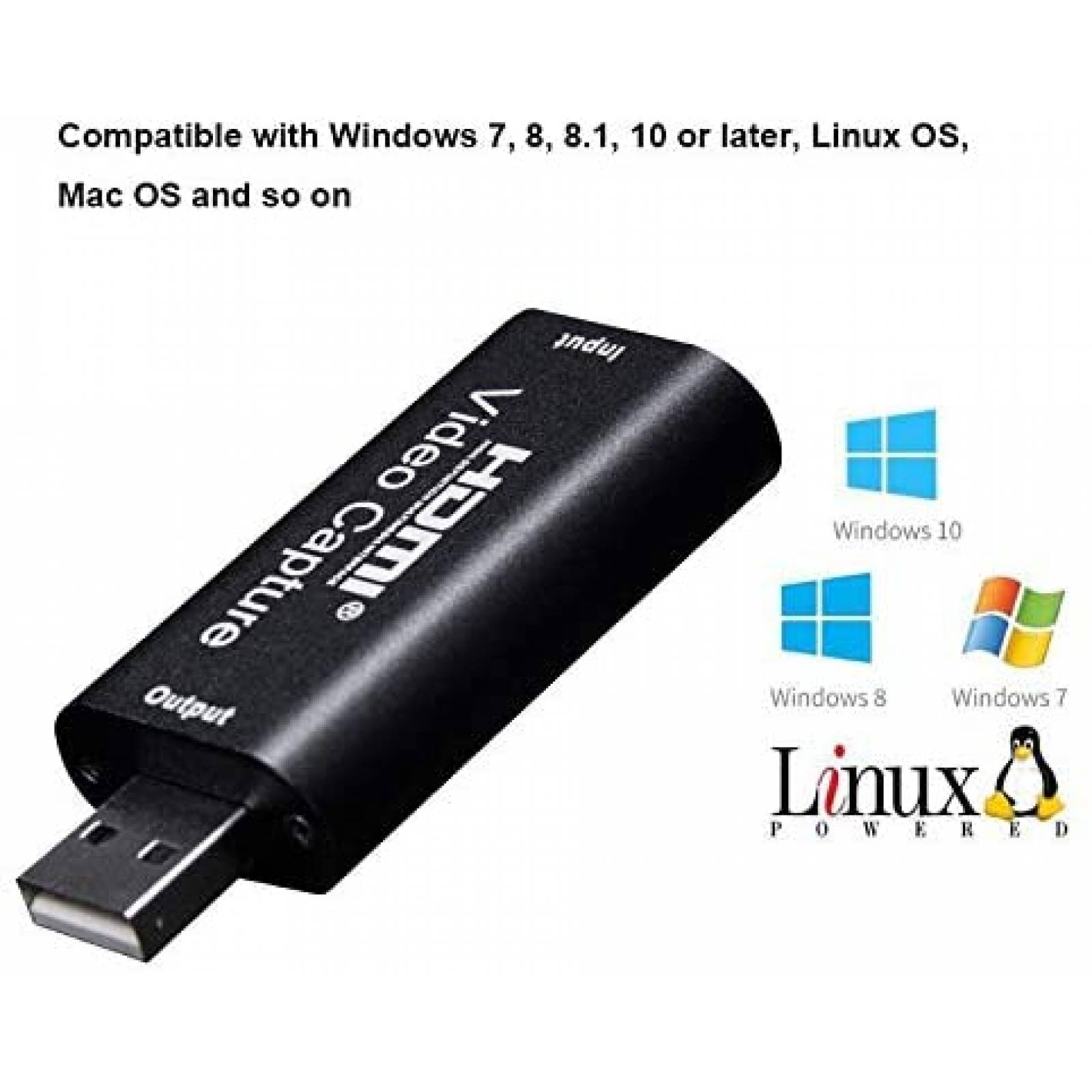 Tarjeta Capturadora de Video HDSUNWSTD HDMI a USB 3.0 -Negro