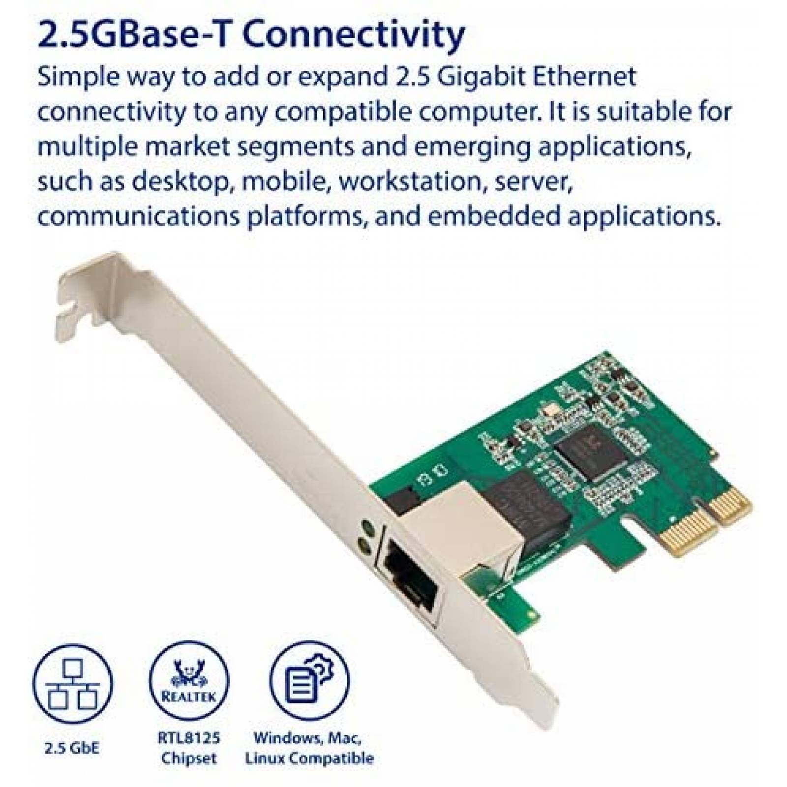 Tarjeta de interfaz de red Syba 2.5 Gigabit Ethernet PCI-E