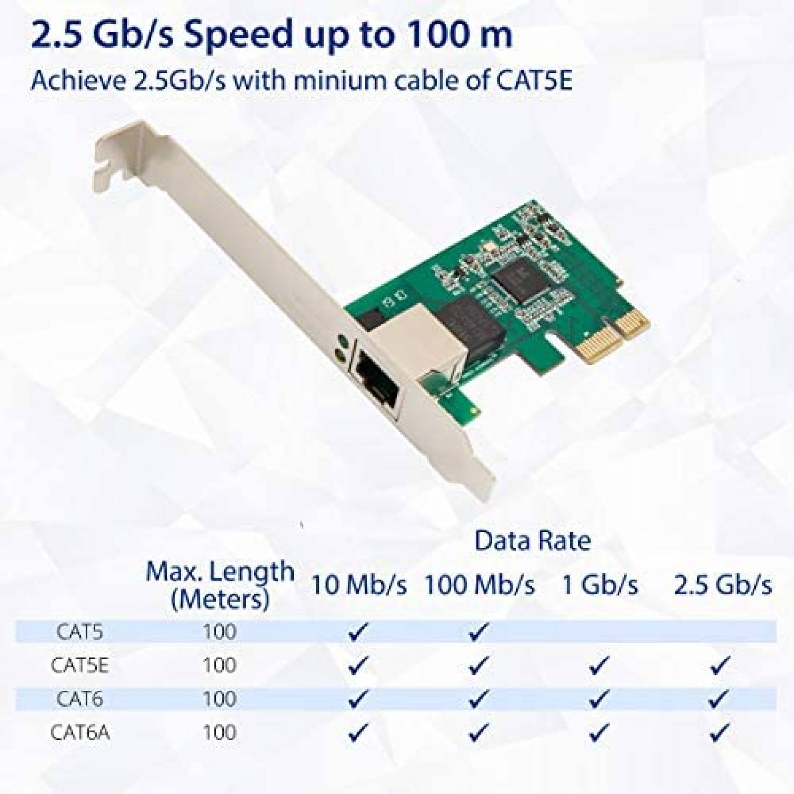 Tarjeta de interfaz de red Syba 2.5 Gigabit Ethernet PCI-E