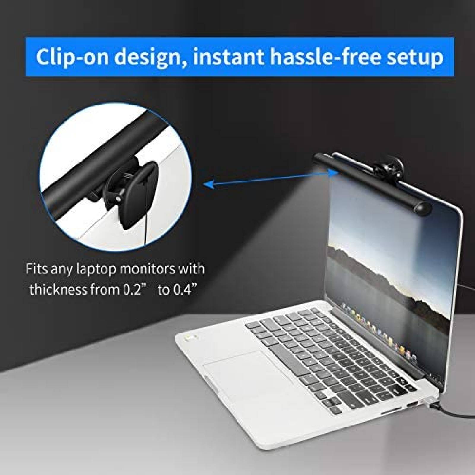 Lampara USB HIOUME de Luz LED Temperatura Ajustable -Negro
