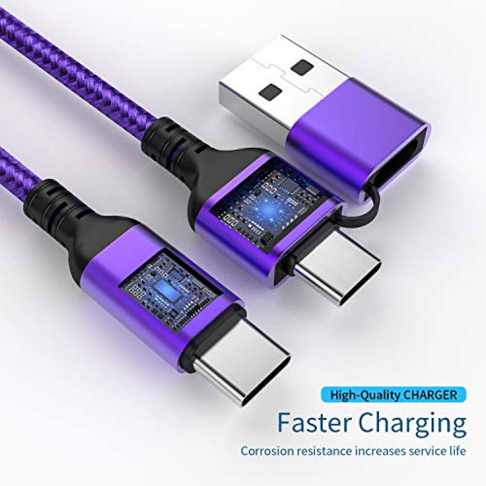 Cable USB xiongweida Tablet Micro USB Tipo C -Morado