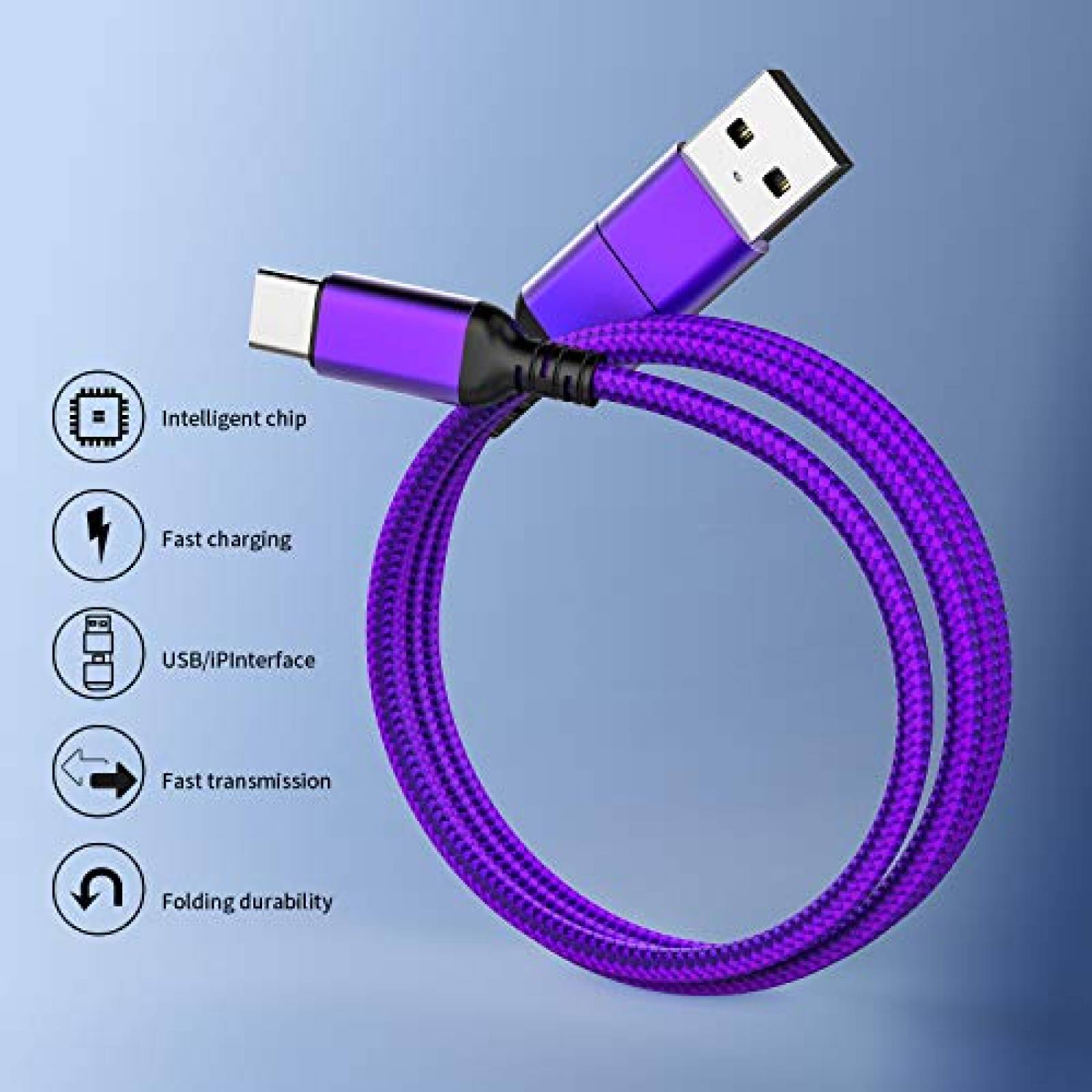 Cable USB xiongweida Tablet Micro USB Tipo C -Morado