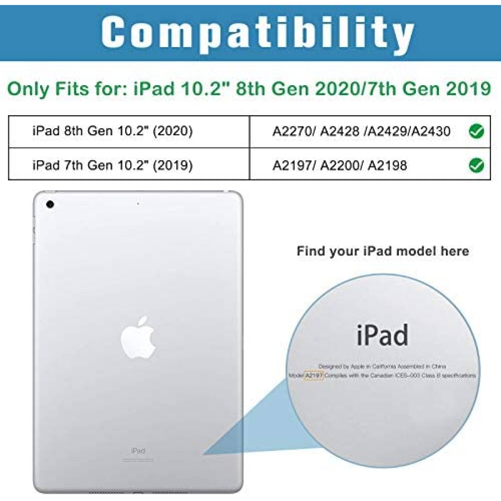Funda Rigida ProCase para iPad 7/8 Gen de 10.2'' -Negro