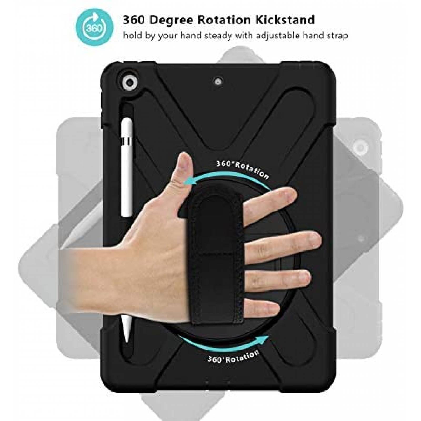 Funda Rigida ProCase para iPad 7/8 Gen de 10.2'' -Negro