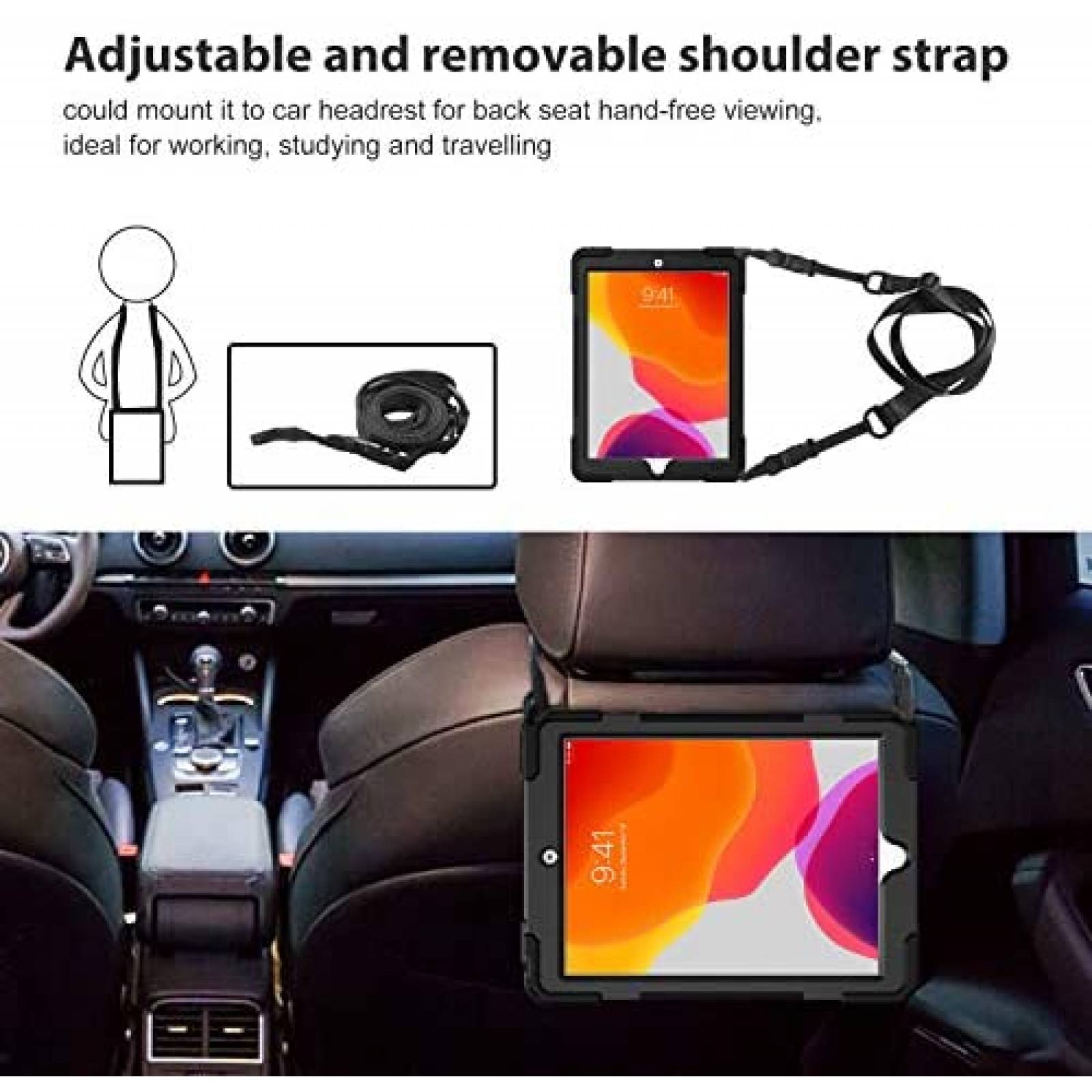 Funda Rigida ProCase para iPad 7/8 Gen de 10.2'' -Negro