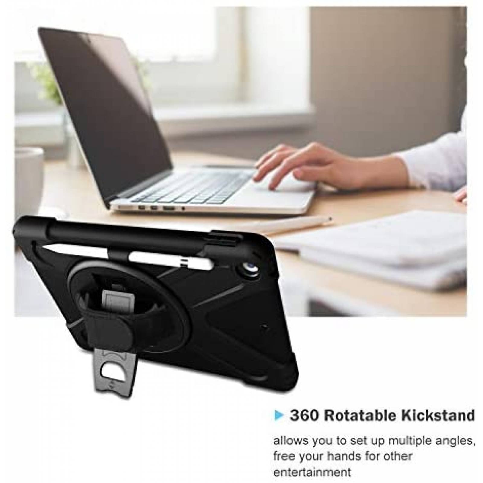 Funda Rigida ProCase para iPad 7/8 Gen de 10.2'' -Negro