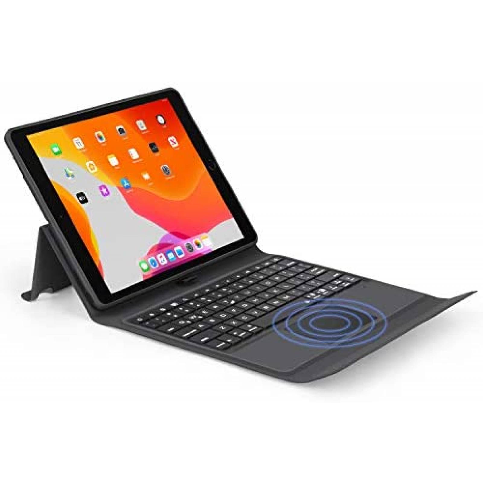 Funda OMOTON Compatible Para Apple iPad Con Teclado -Negro