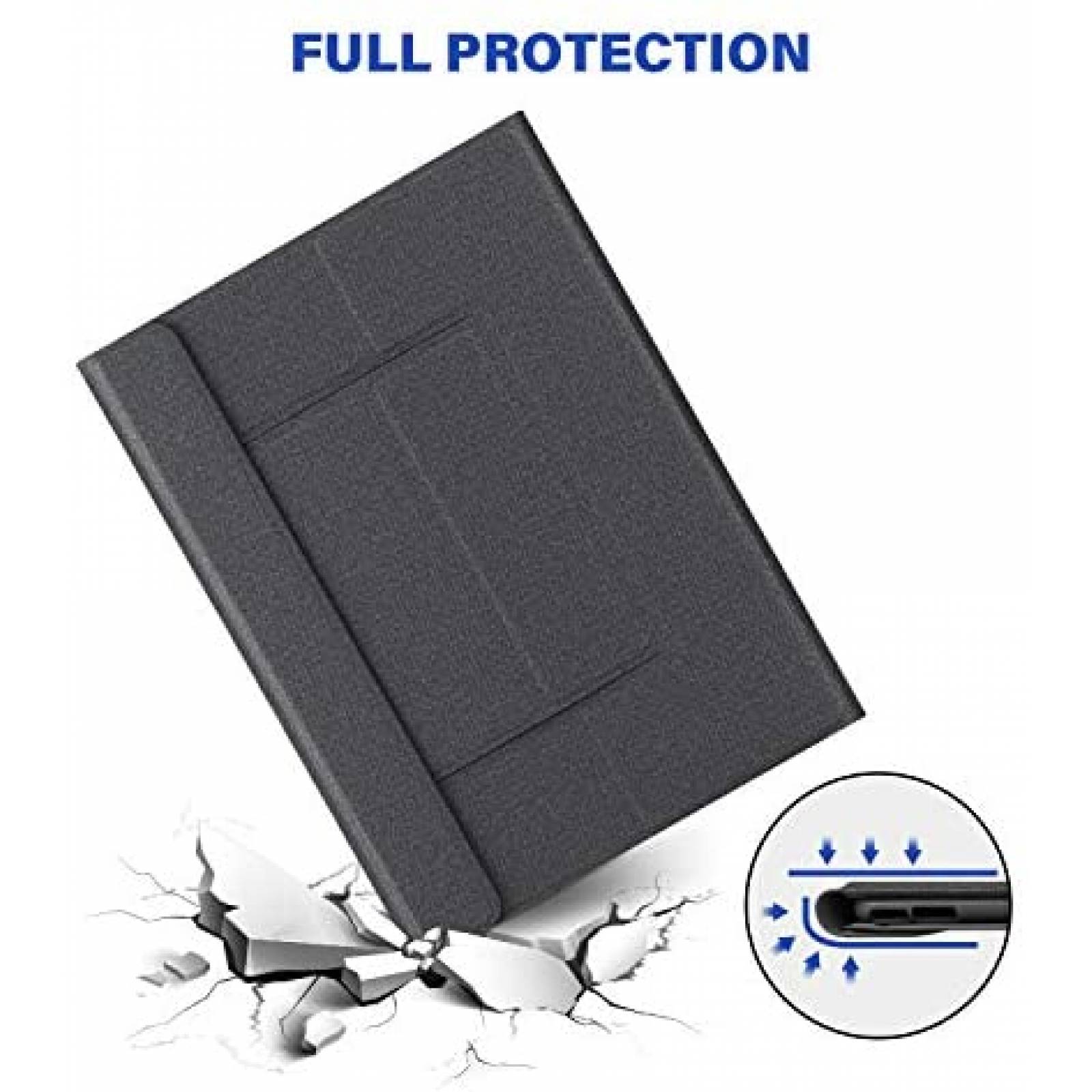 Funda OMOTON Compatible Para Apple iPad Con Teclado -Negro