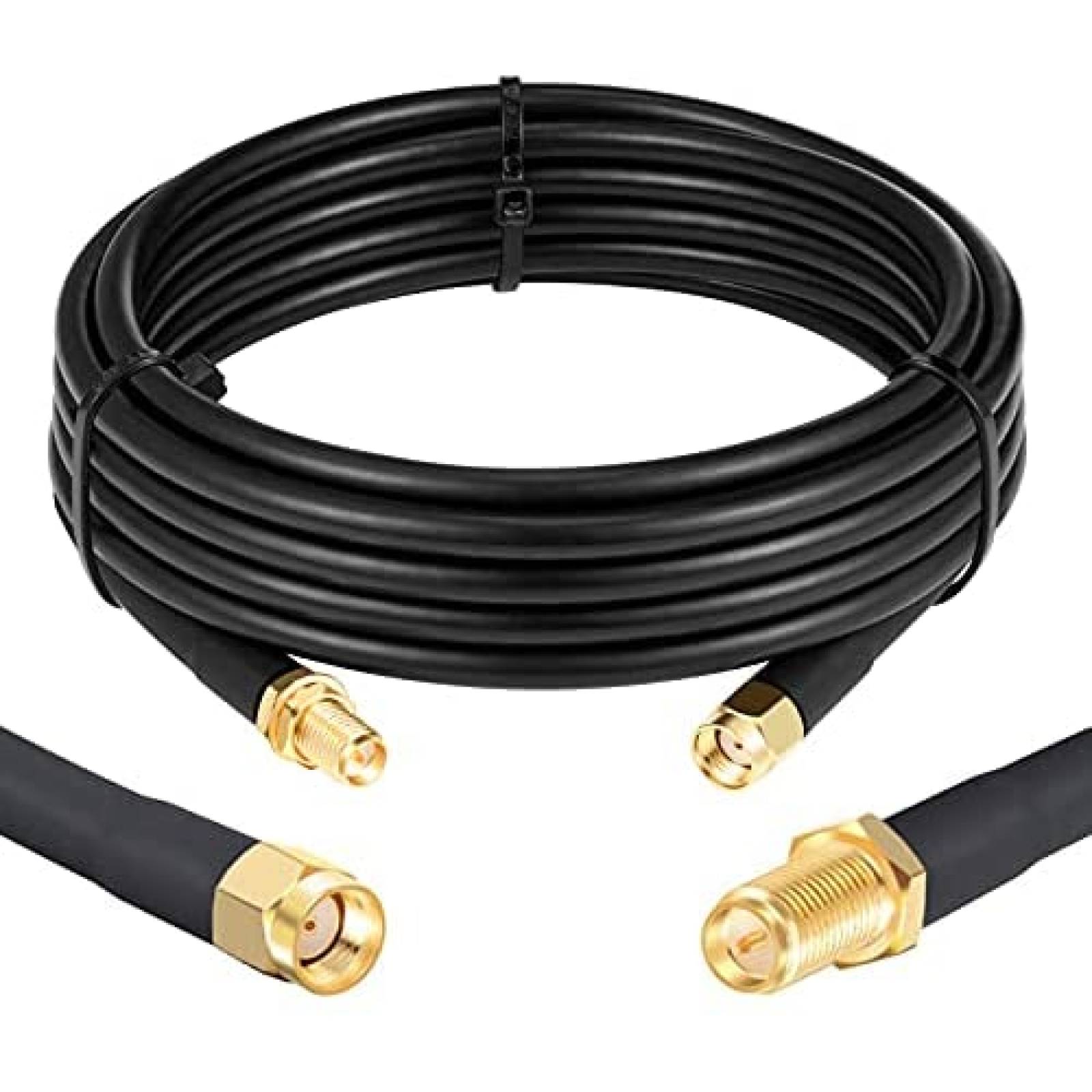 Cable Coaxial XRDS-RF RP-SMA RG58 Antena WiFi -Negro