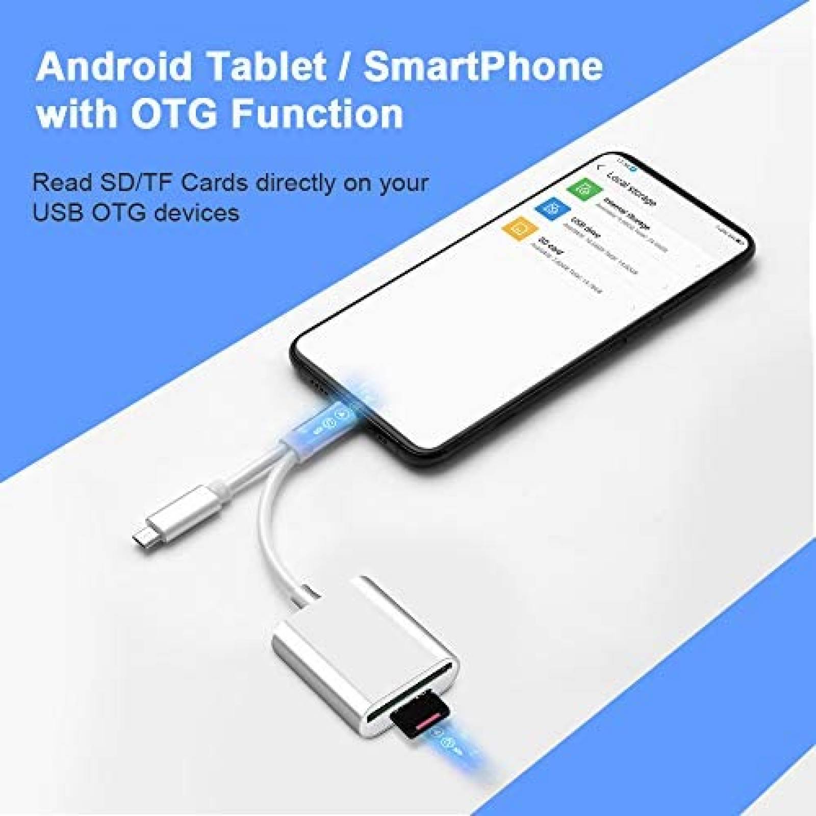 USB C a Lector de tarjetas SD ELETRAND de aluminio -Plateado