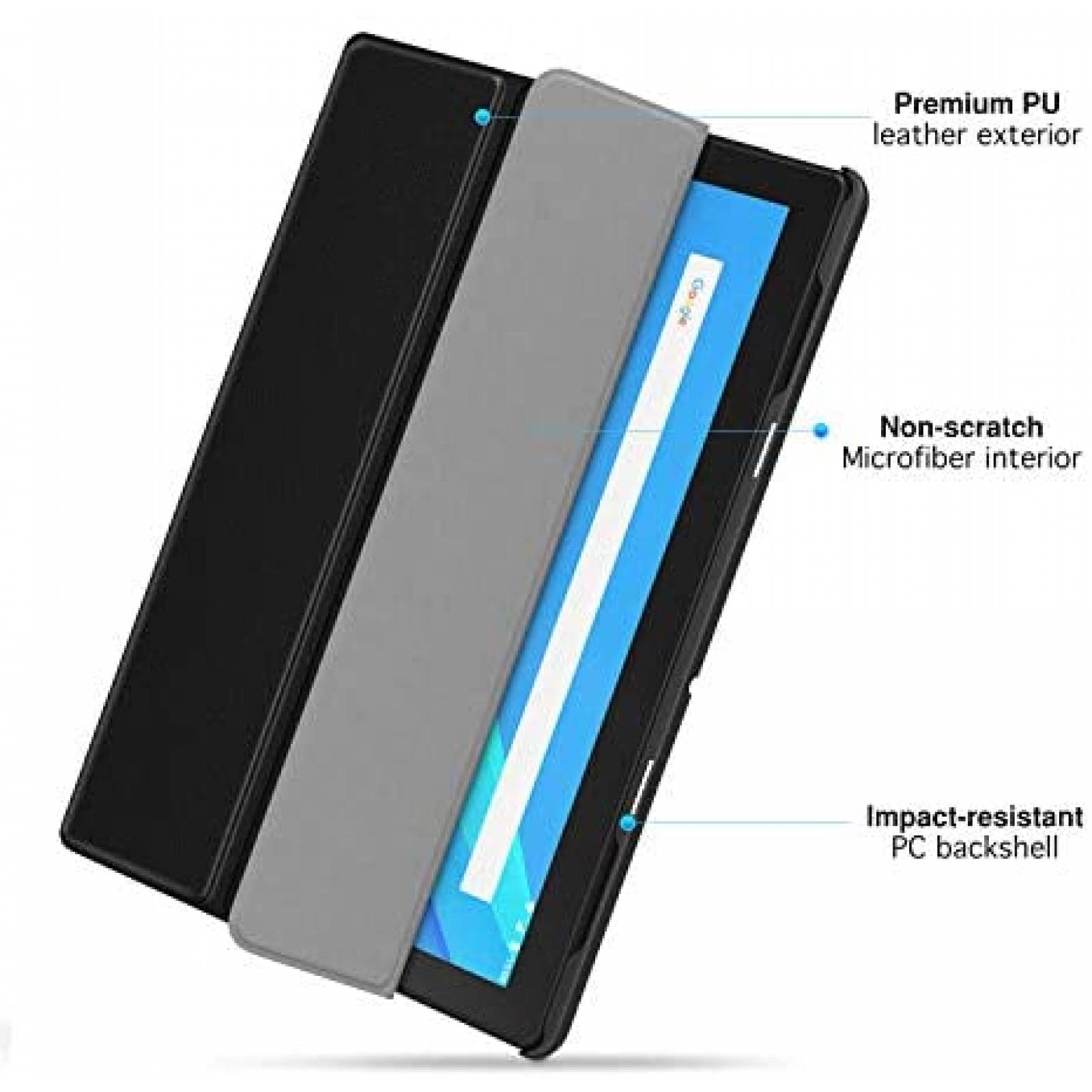 Funda Triple MoKo para Lenovo Tab E10 de 10.1'' -Negro